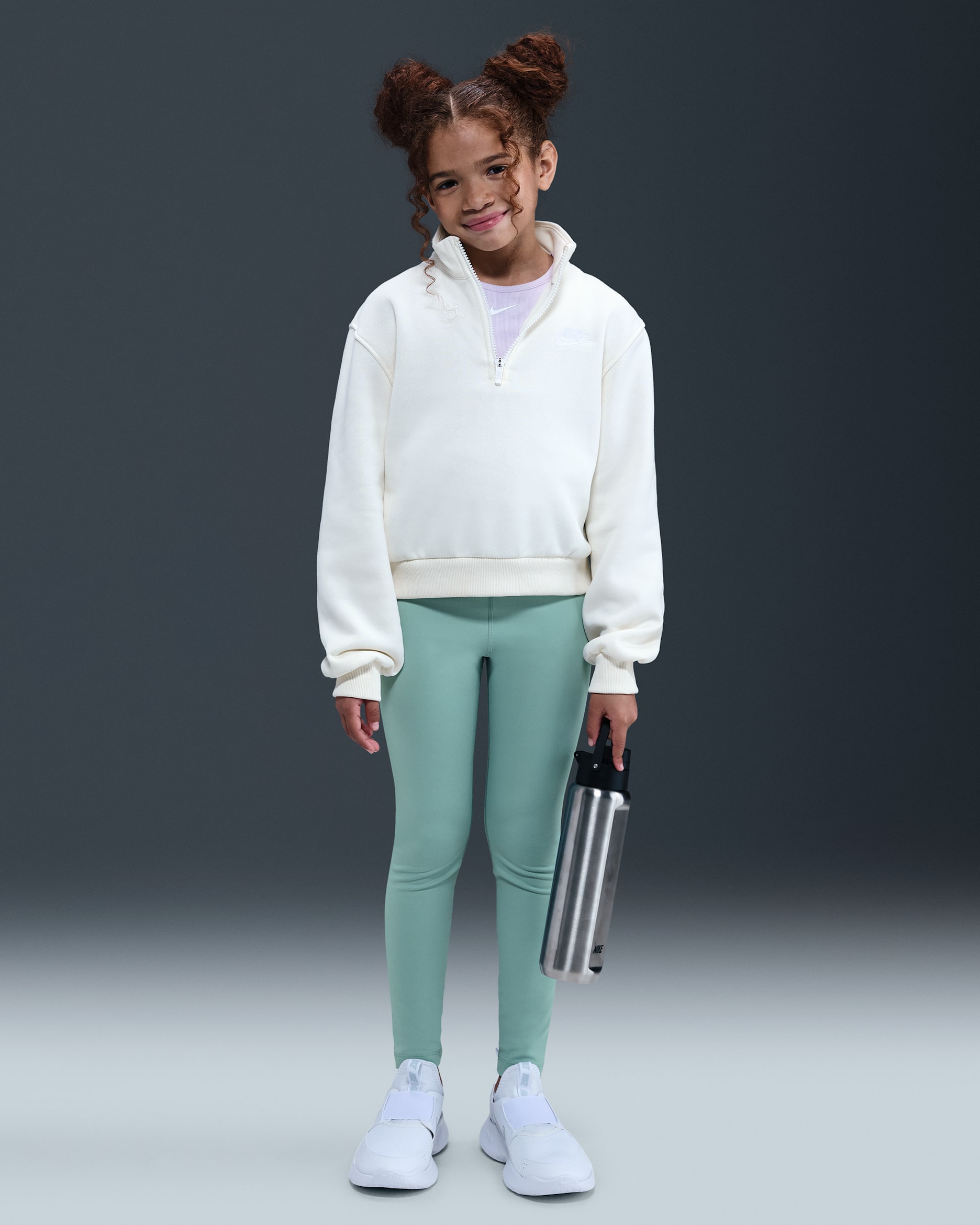 Nike One Older Kids' (Girls') Dri-FIT High-Waisted Leggings - Cannon/White