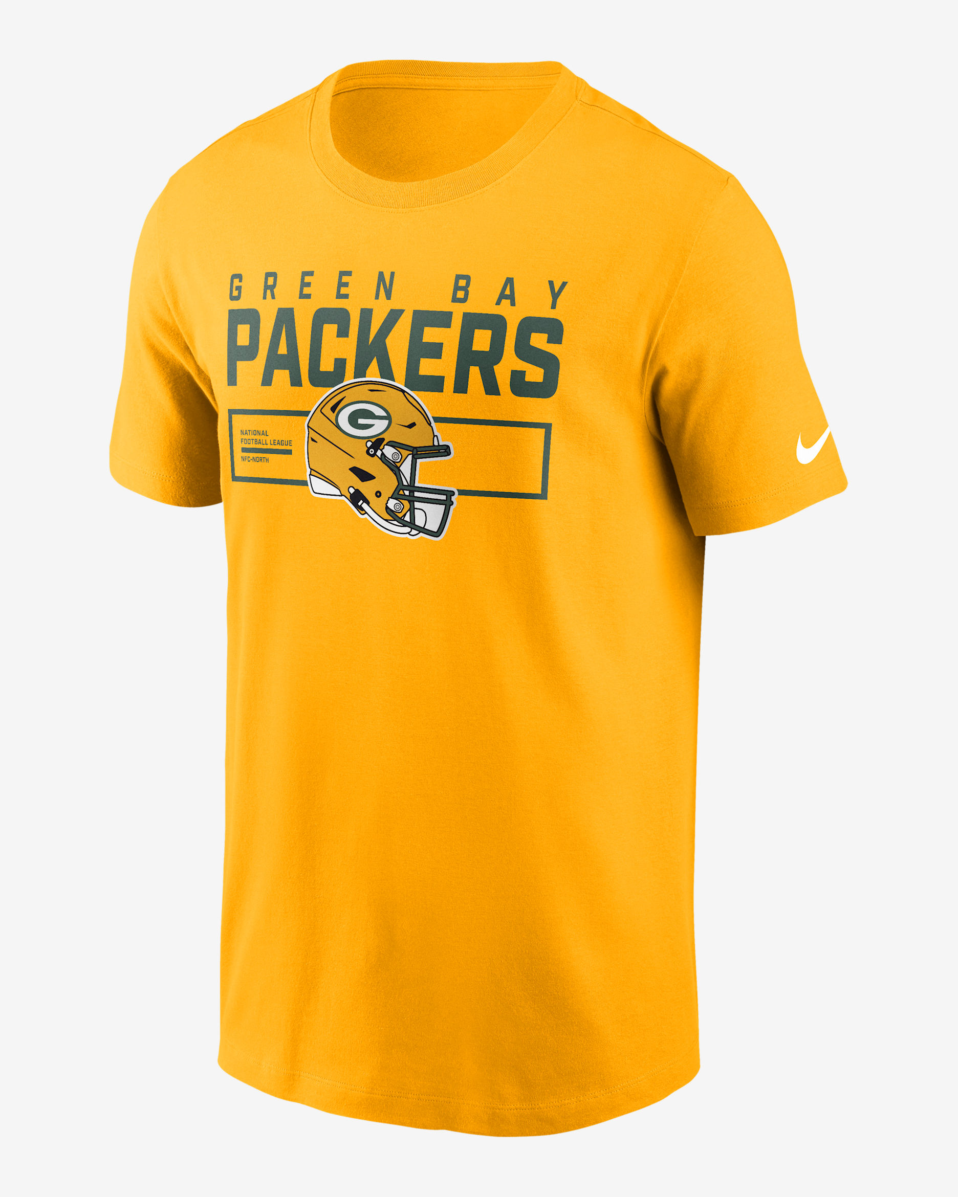 Playera Nike de la NFL para hombre Green Bay Packers Helmet Essential - Oro