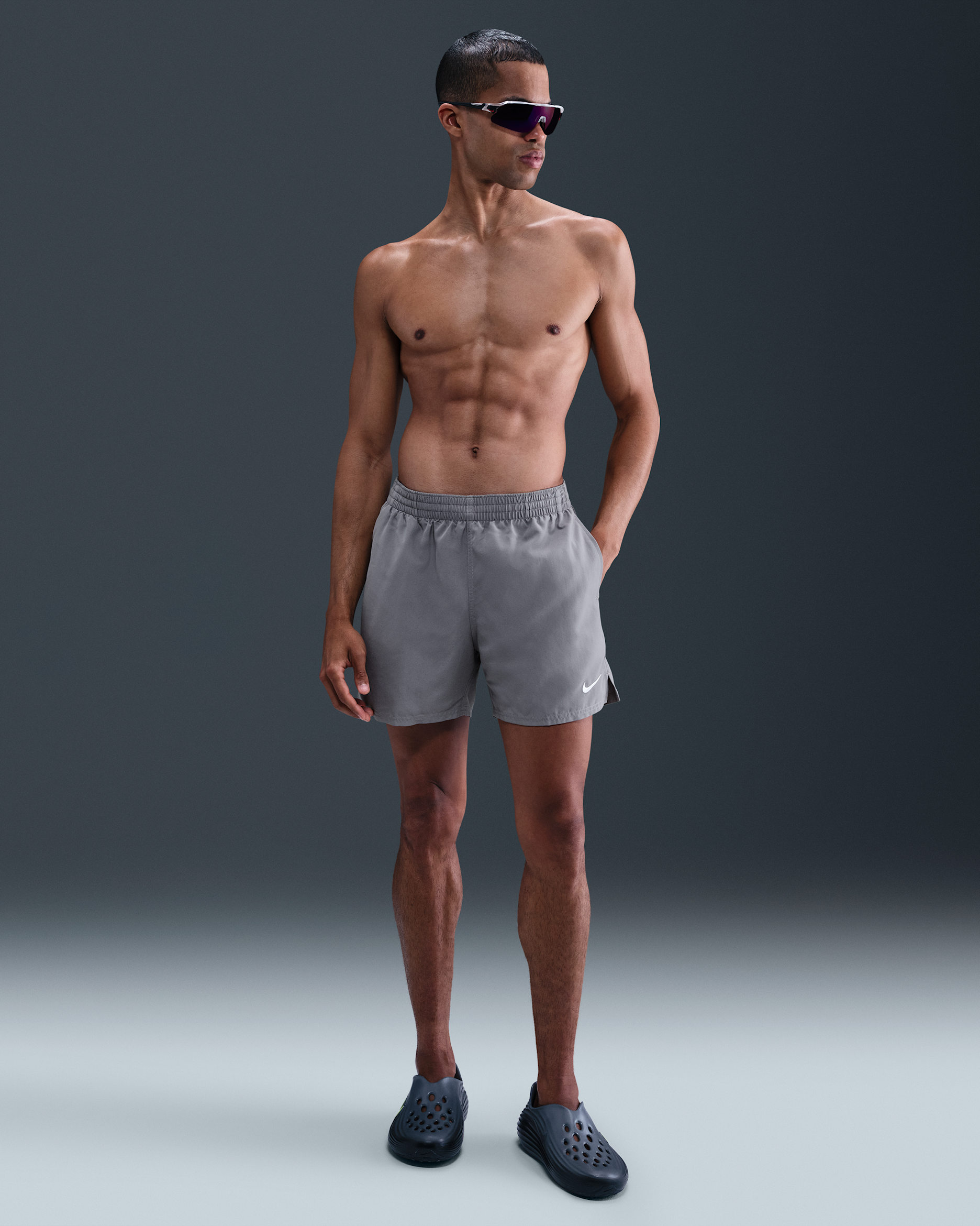 Nike Swim Breaker Essential Men's 5" Brief-Lined Volley Short - Cool Grey