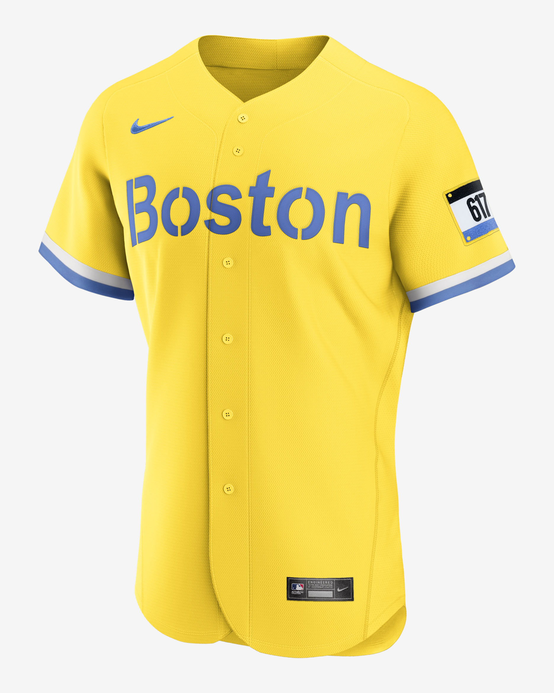 MLB Boston Red Sox City Connect (Rafael Devers) Men's Authentic Baseball Jersey - Gold/Light Blue