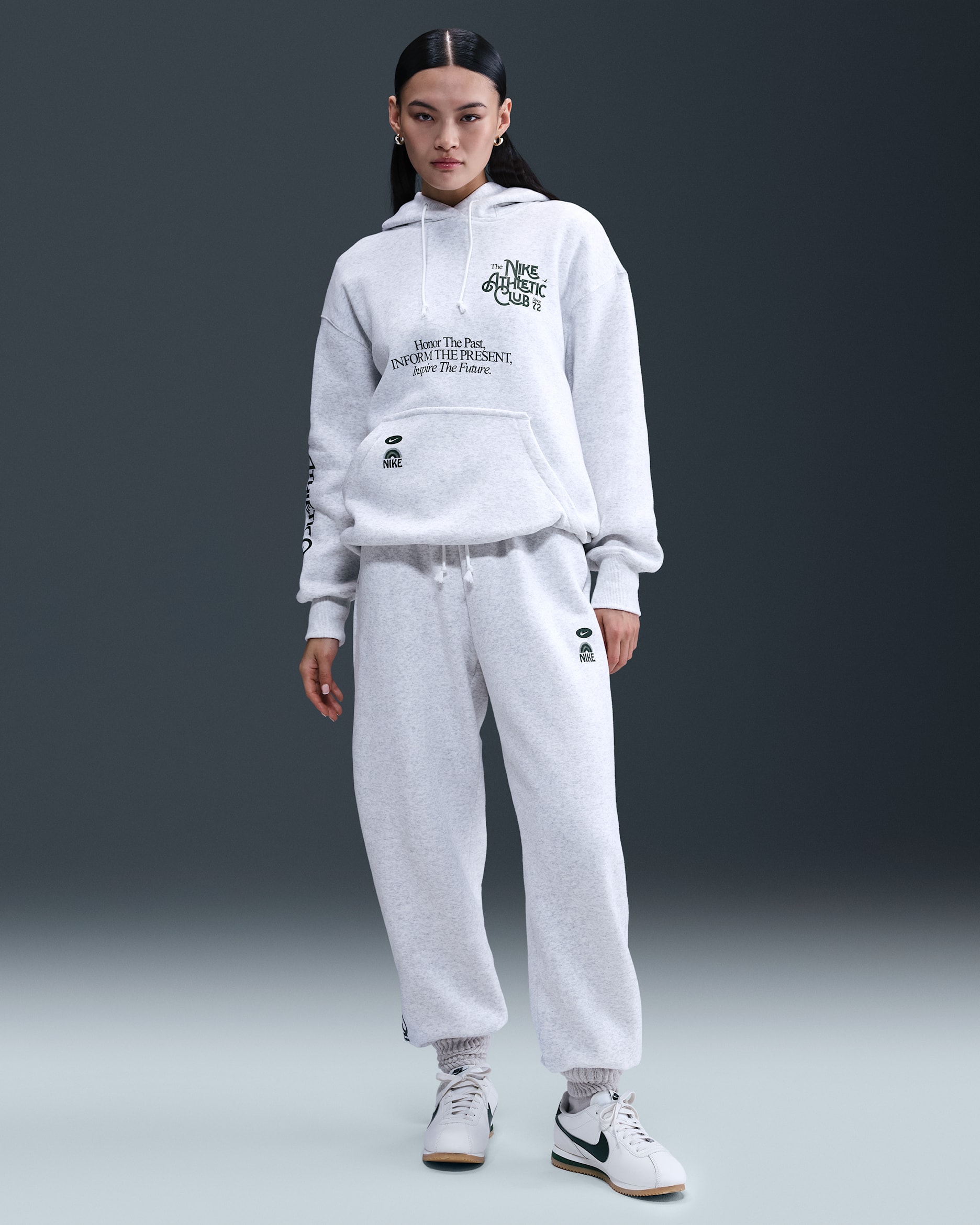 Nike Sportswear Phoenix Fleece Women's High-Waisted Oversized Pants - Birch Heather/Fir