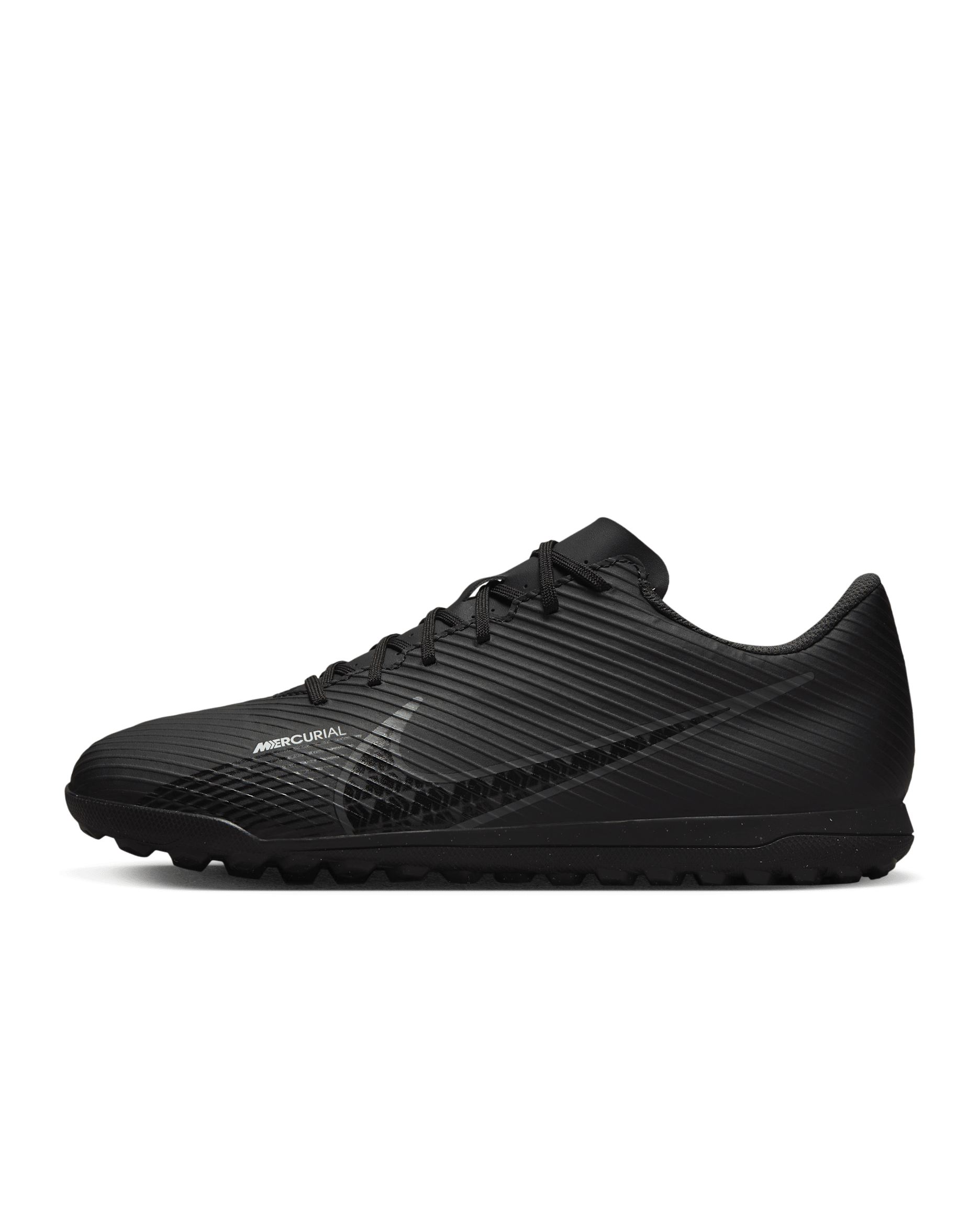 Nike Mercurial Vapor 15 Club Turf Low-Top Football Shoes - Black/Summit White/Volt/Dark Smoke Grey