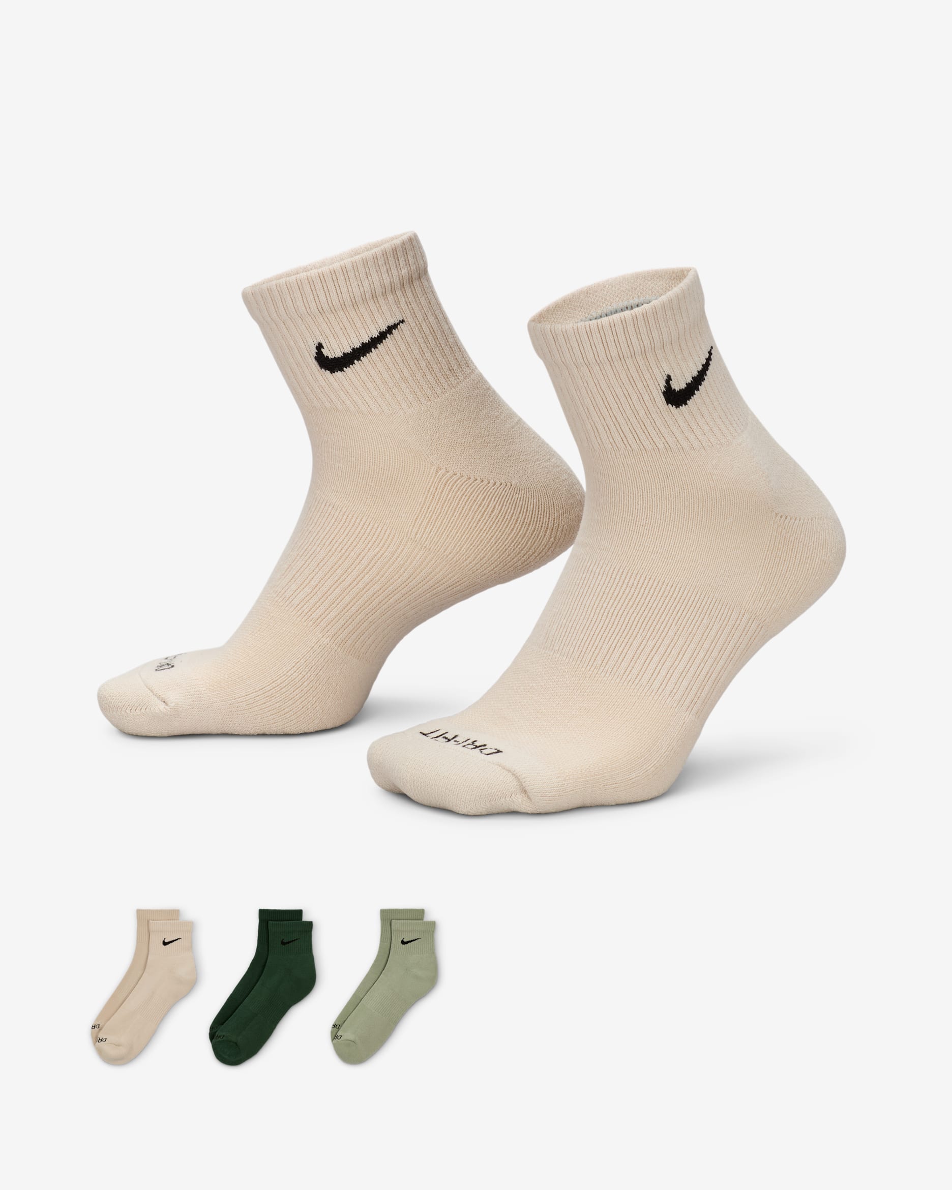 Nike Everyday Plus Cushioned Training Ankle Socks (3 Pairs) - Multi-Color