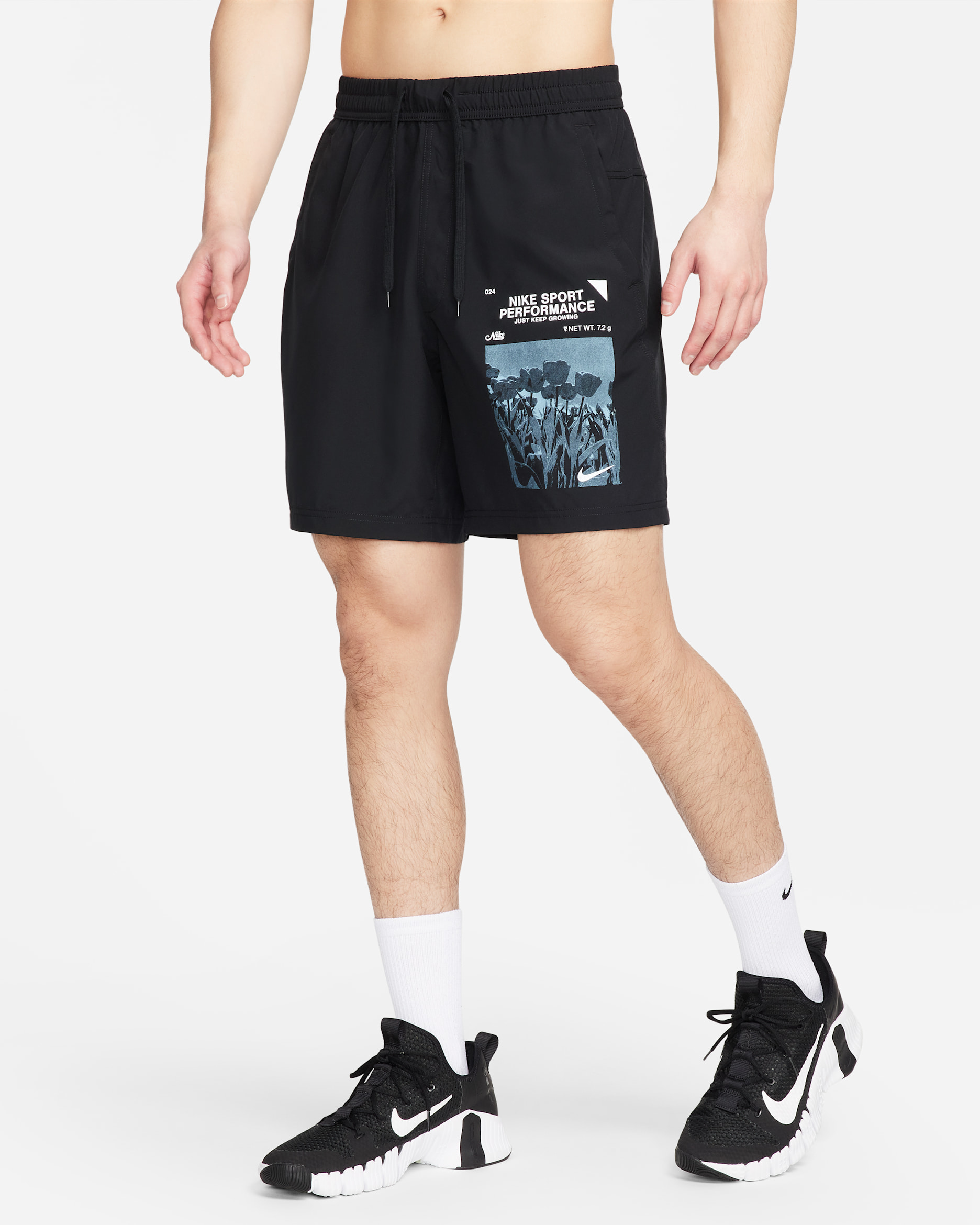 Nike Form Men's Dri-FIT 18cm (approx.) Unlined Versatile Shorts - Black/White/Aquarius Blue