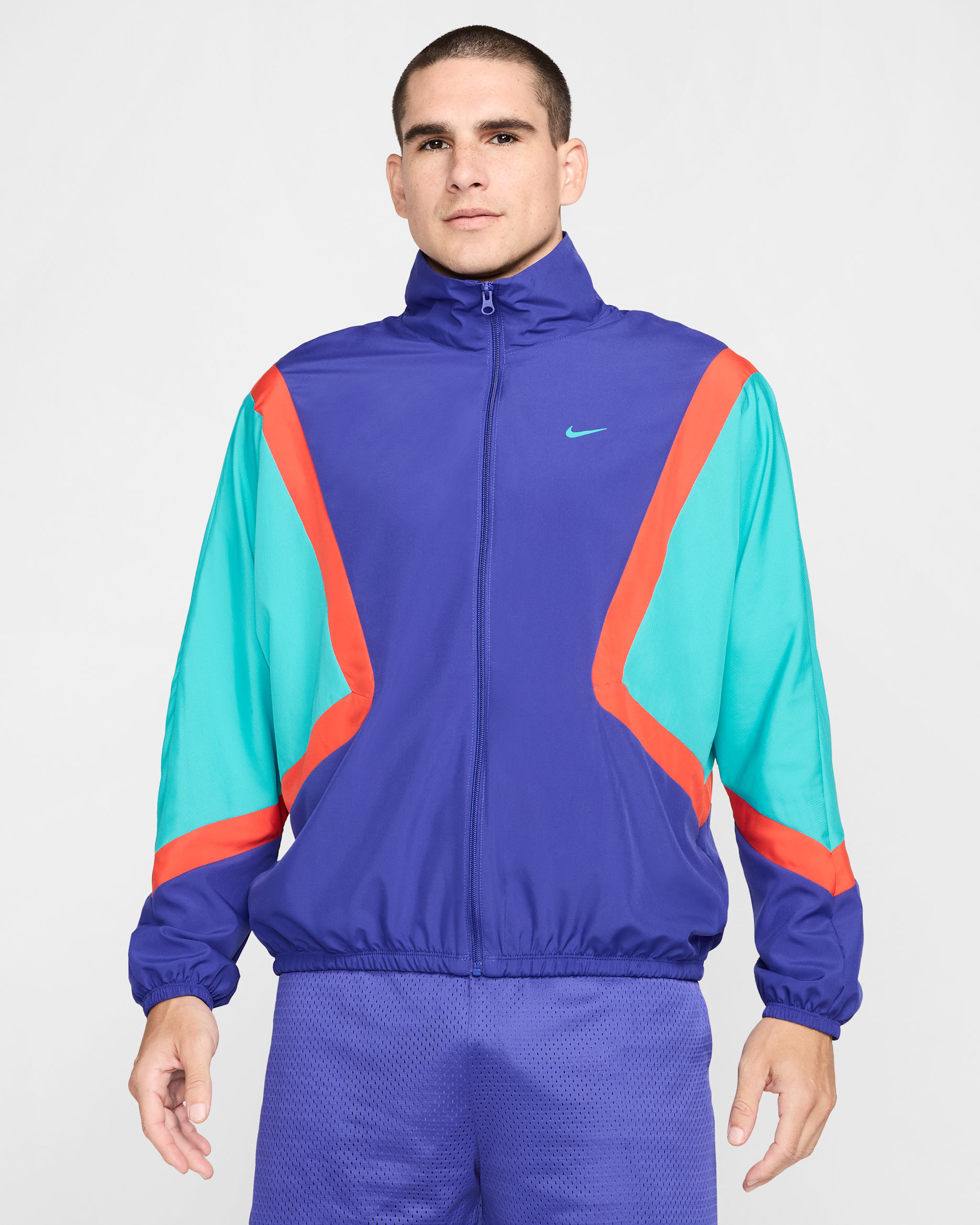 Nike Icon Men's Woven Basketball Jacket - Deep Night/Dusty Cactus/Picante Red/Dusty Cactus
