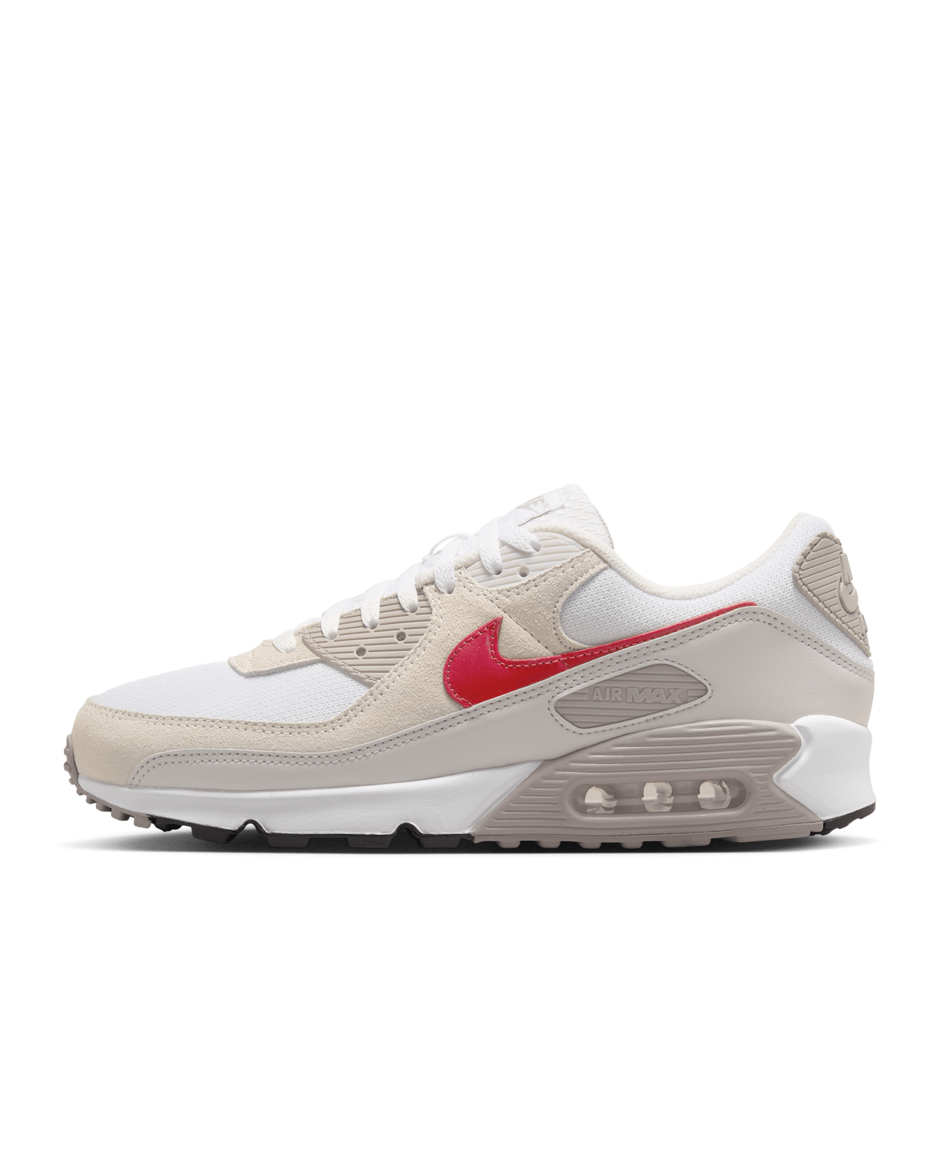 Nike Air Max 90 Men's Shoes - White/College Grey/Vast Grey/University Red