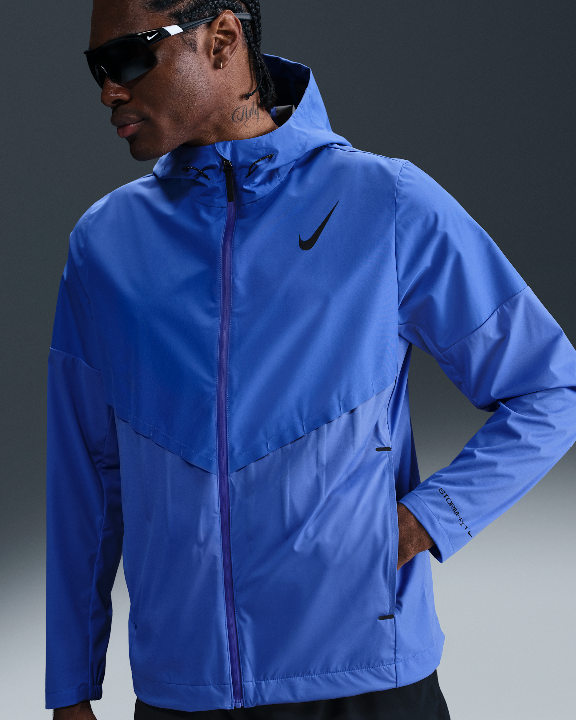 Nike AeroSwift Men's Storm-FIT Aerogami Running Jacket - Comet Blue/Black