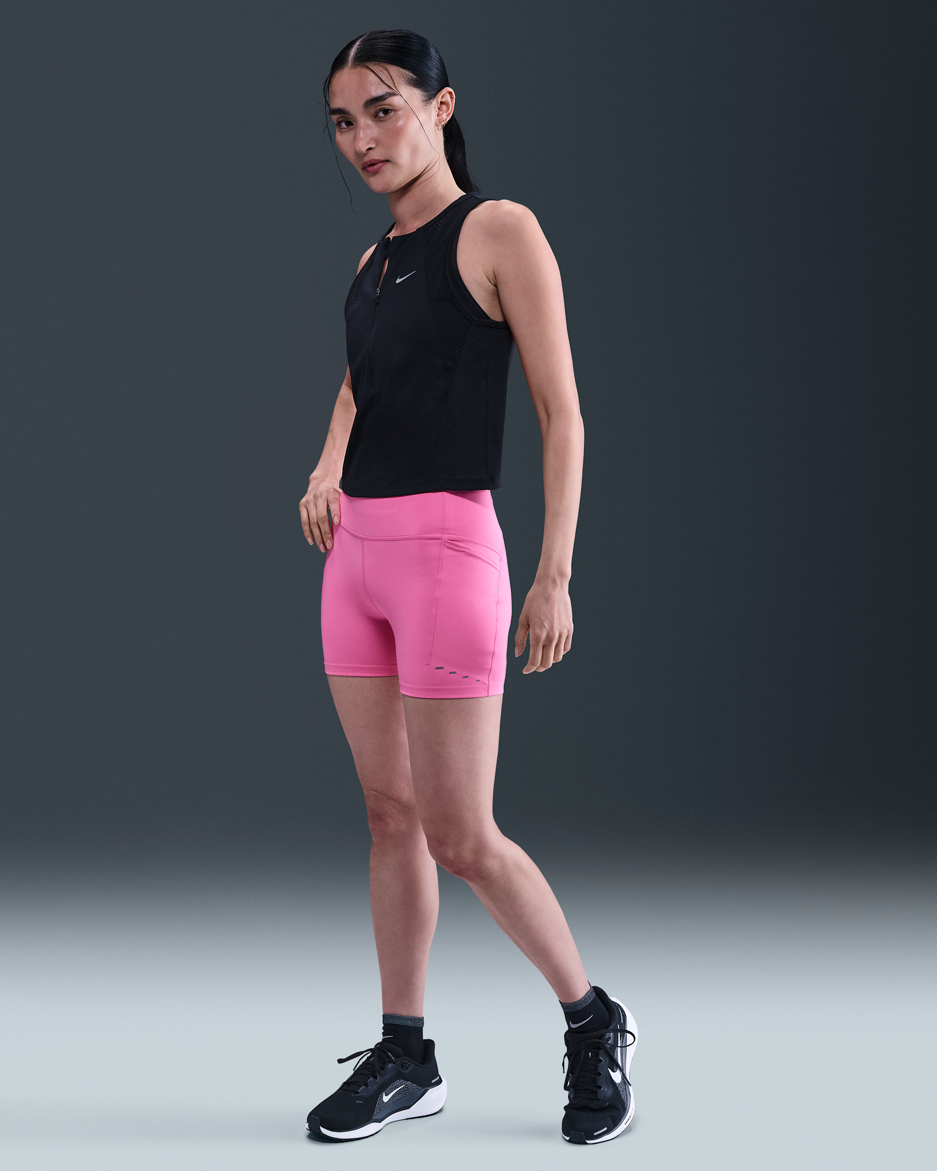 Nike Swift Women's High-Waisted 4" Tight Running Shorts with Pockets - Playful Pink