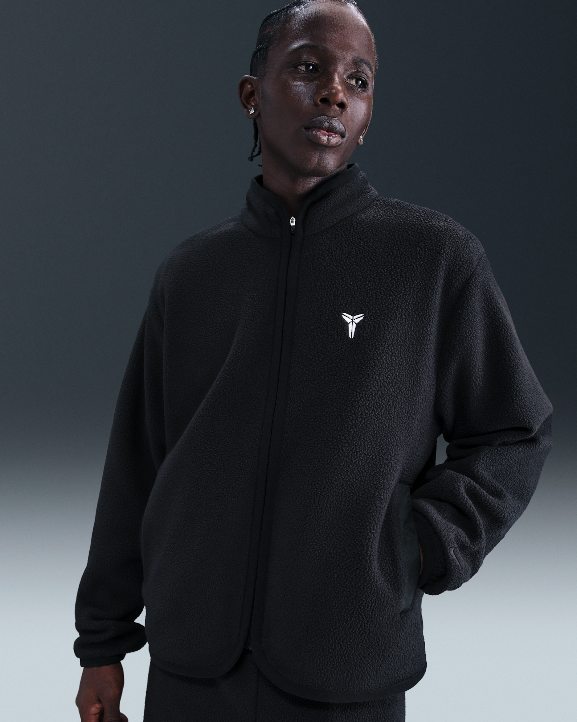Kobe Winterized-basketballjakke til mænd - sort/Anthracite/hvid