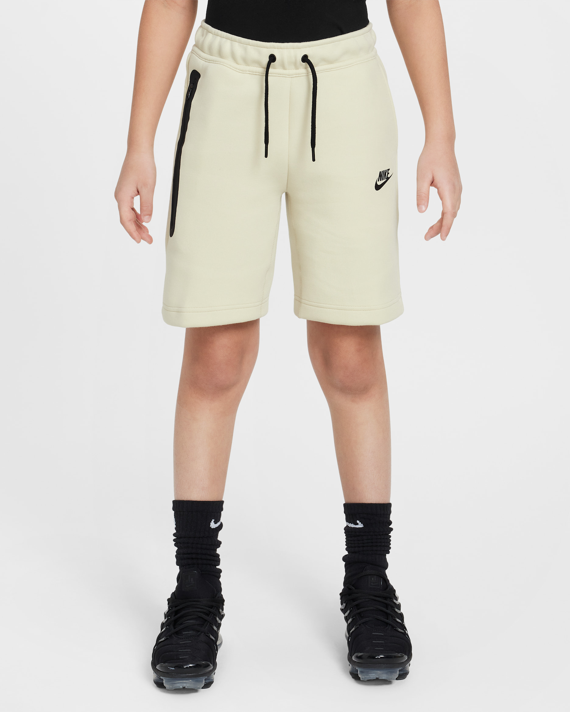 Short Nike Tech Fleece pour ado (garçon) - Light Khaki/Noir/Noir
