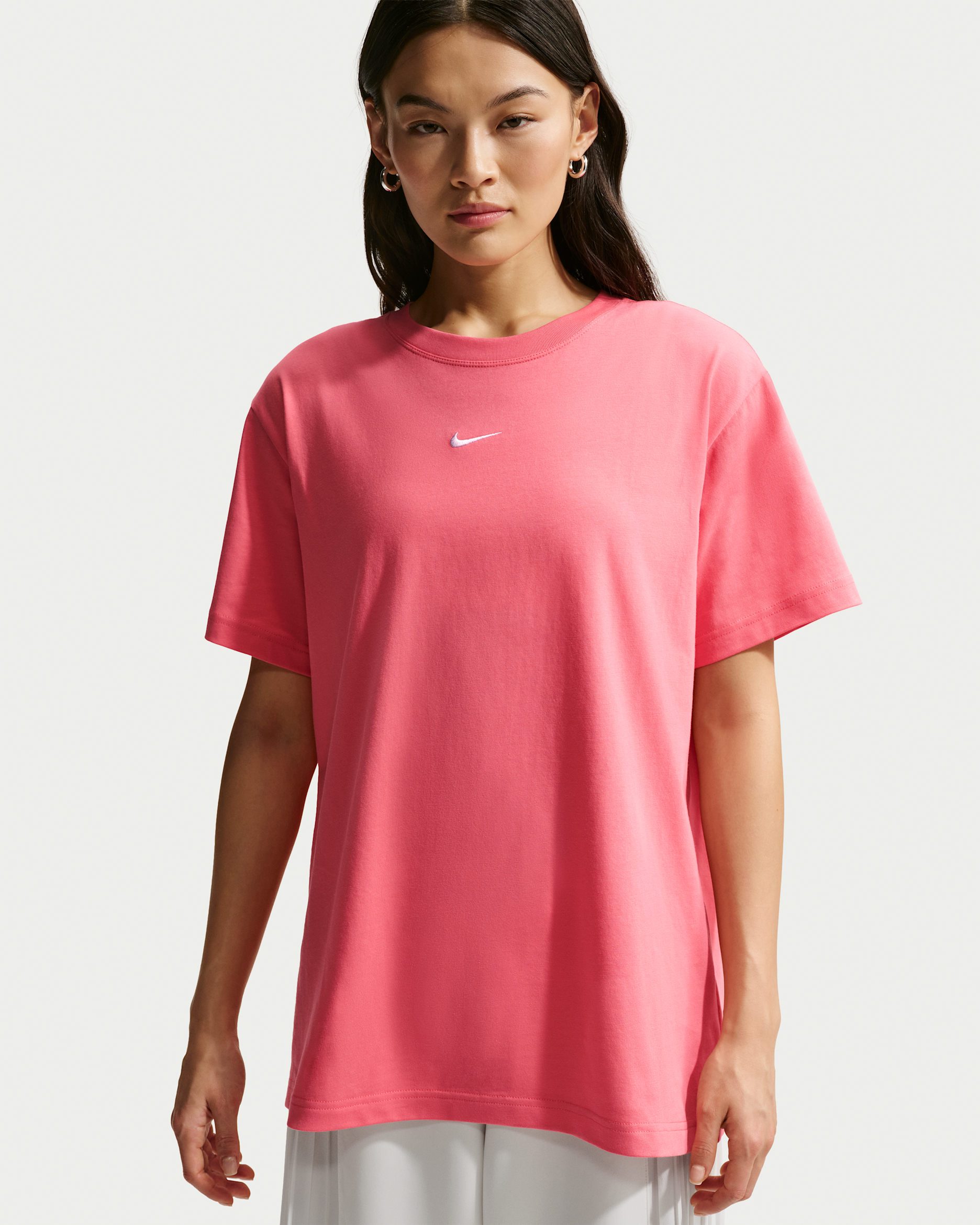 Nike Sportswear Women's Oversized Short-Sleeve T-Shirt - Sea Coral/White