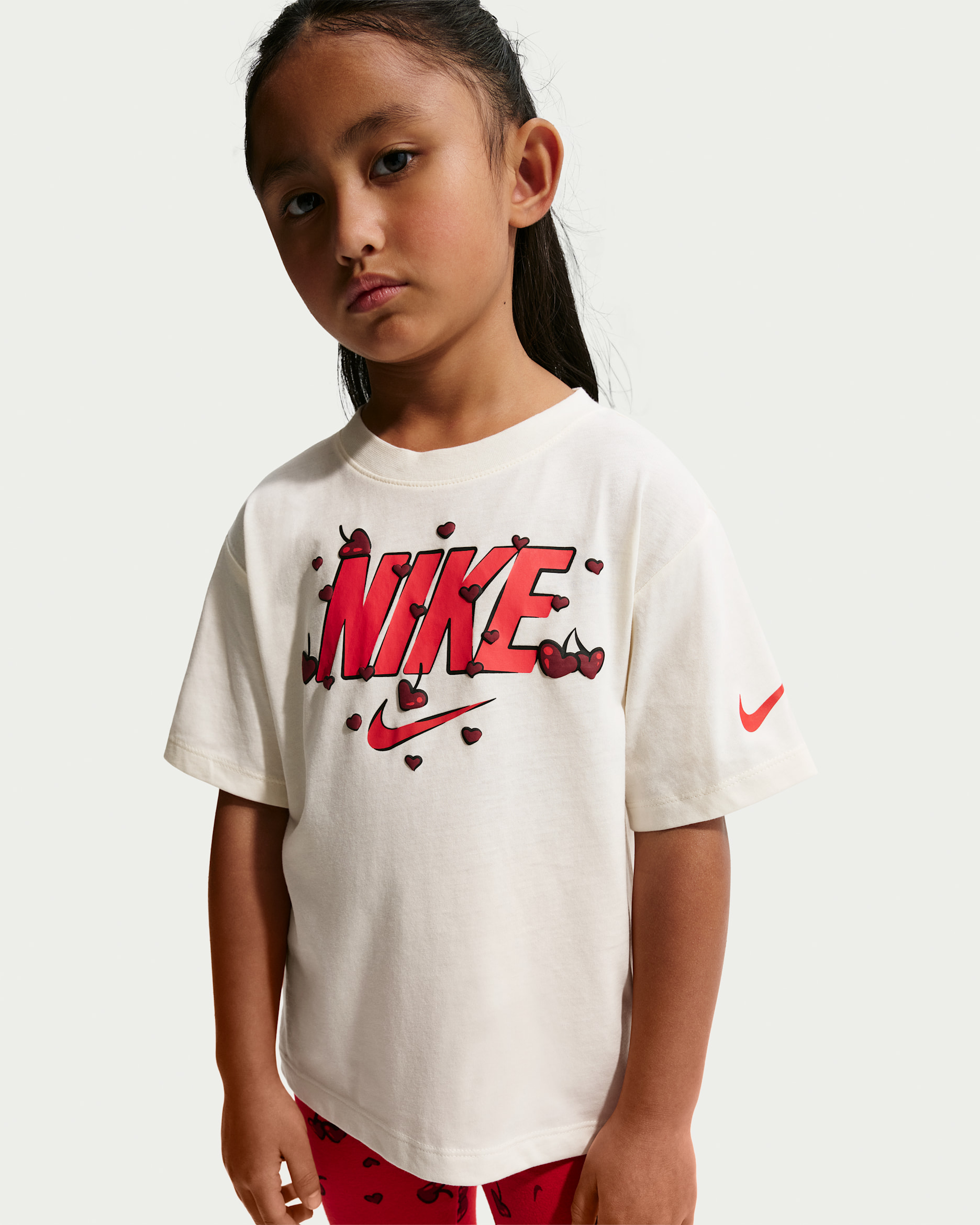 Nike Cherry Little Kids' Boxy T-Shirt - Soft Pearl