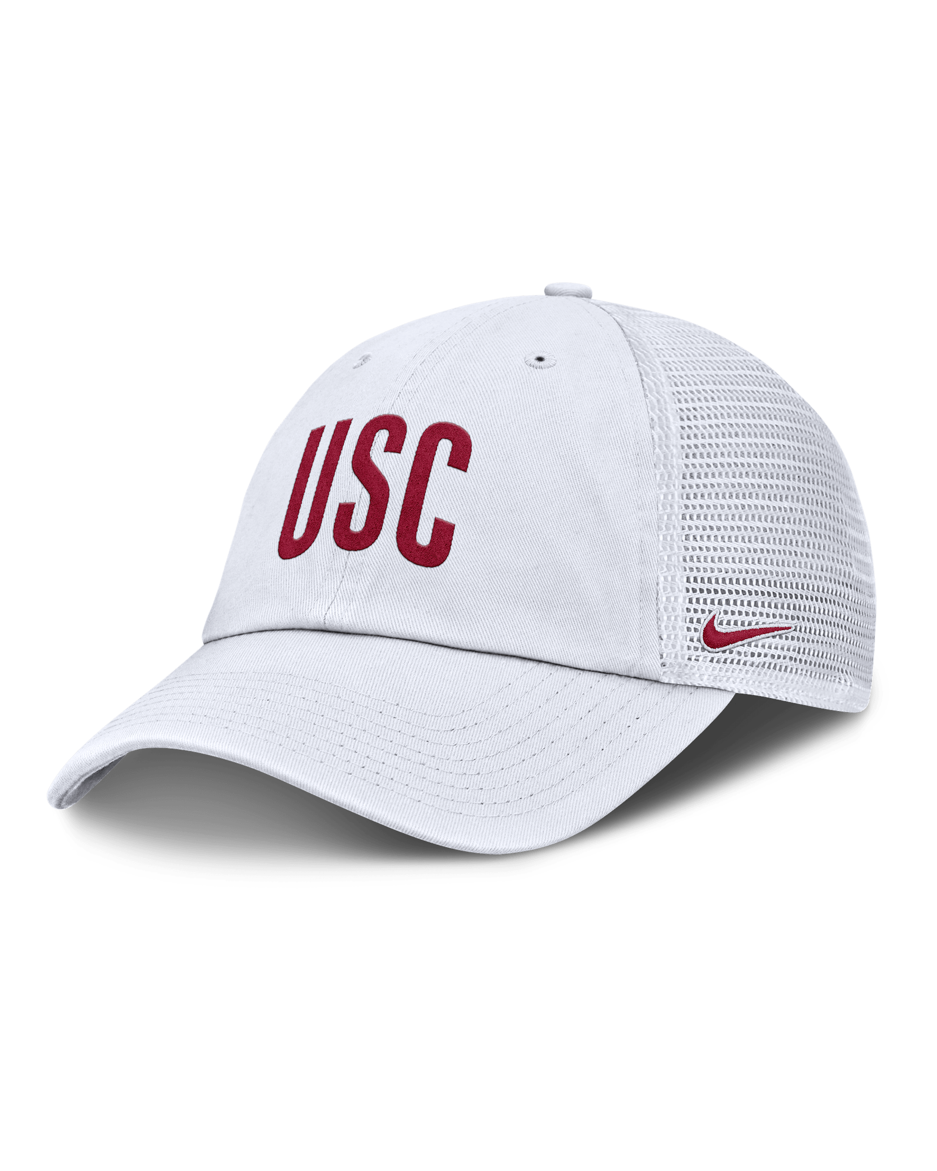 USC Primetime Campus Club Men's Nike College Trucker Adjustable Hat - White