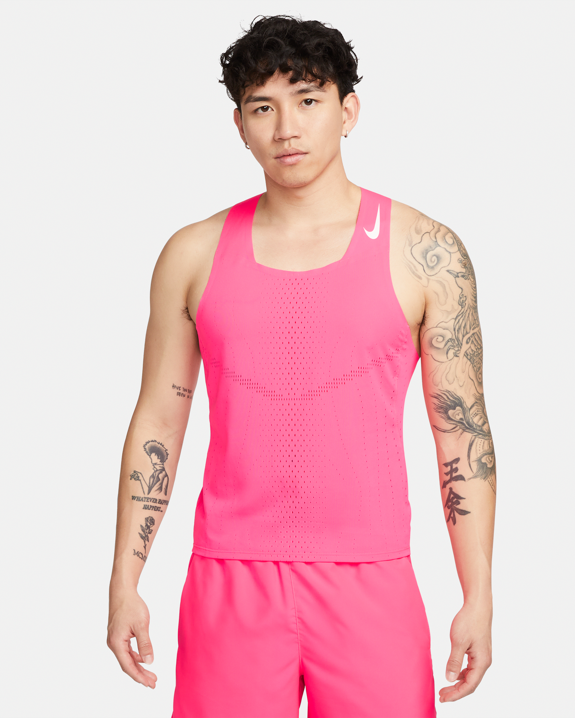 Nike Dri-FIT ADV AeroSwift Men's Racing Vest - Hyper Pink/White