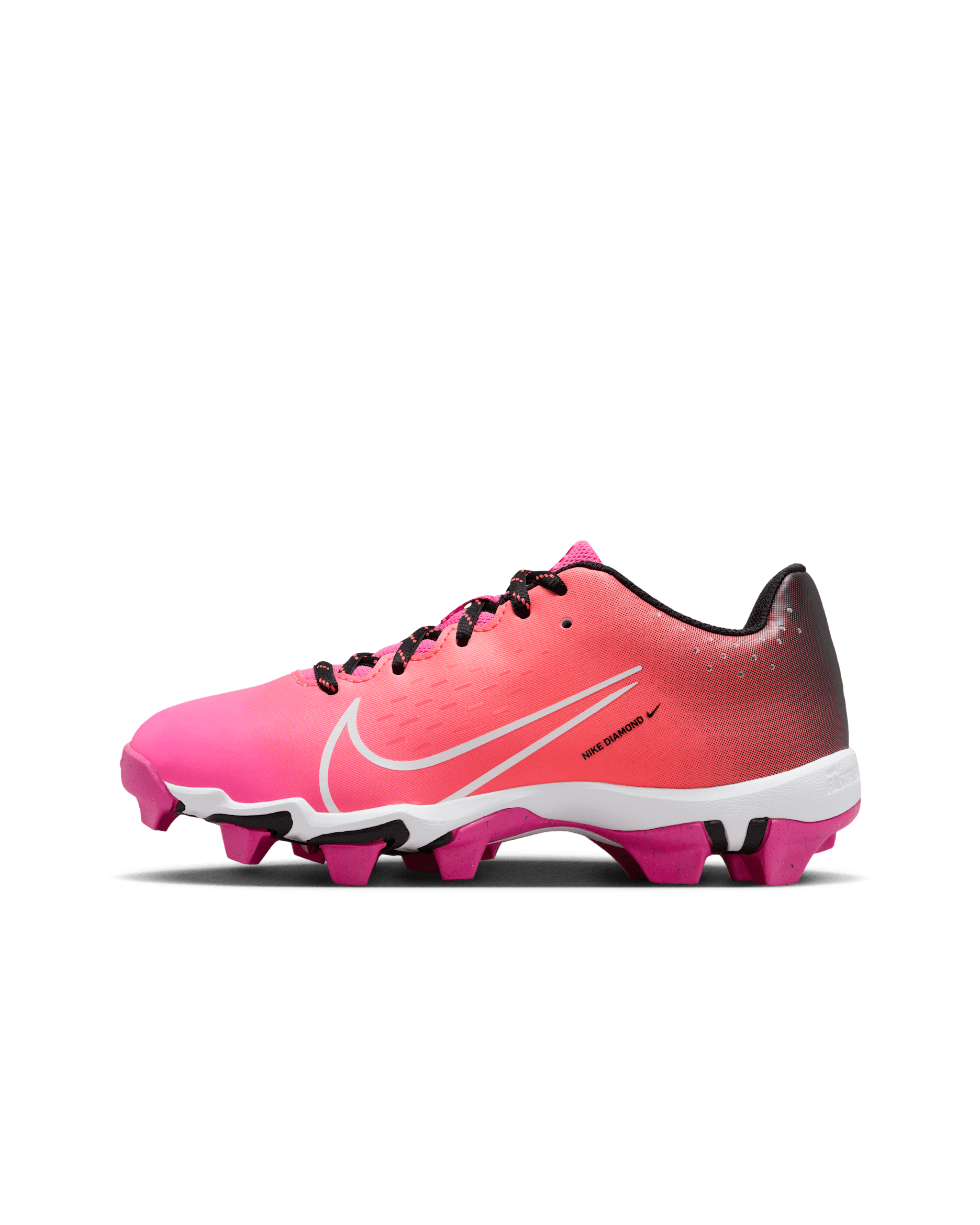 Nike Hyperdiamond 4 Keystone Big Kids' Softball Cleats - Laser Fuchsia/Hot Punch/Black/White
