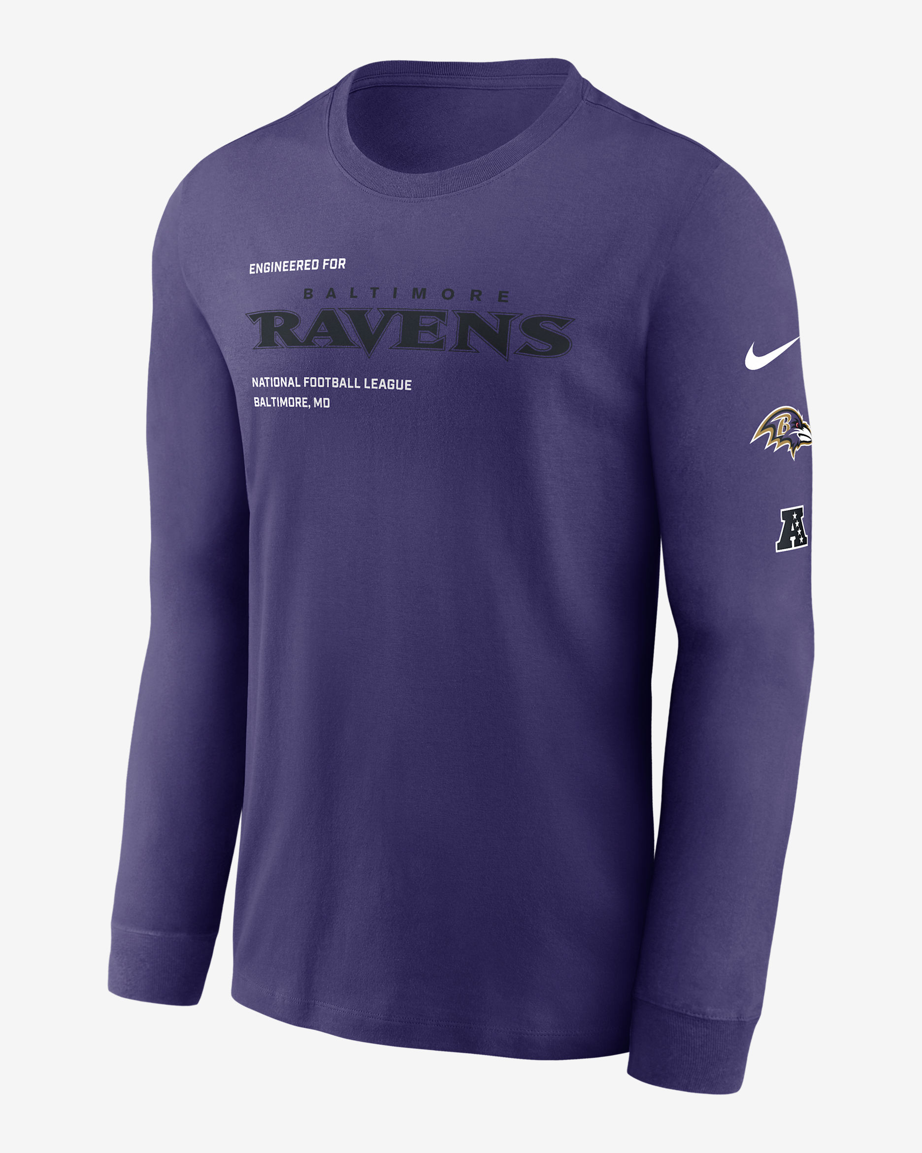 Baltimore Ravens Play To Win Essential Men's Nike NFL Long-Sleeve T-Shirt - Purple