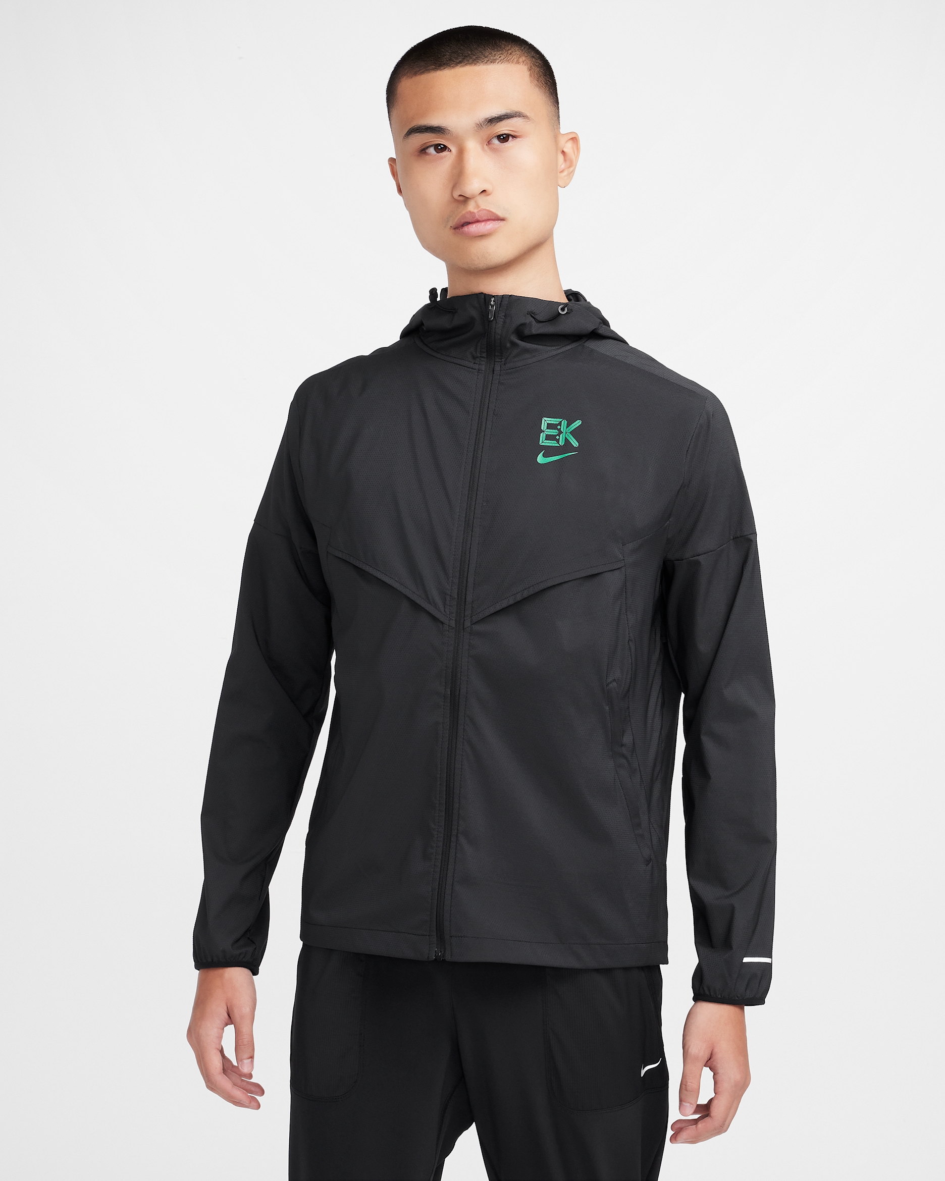 Nike Impossibly Light "Kipchoge" Men's Repel Windrunner Running Jacket - Black/Black/Stadium Green