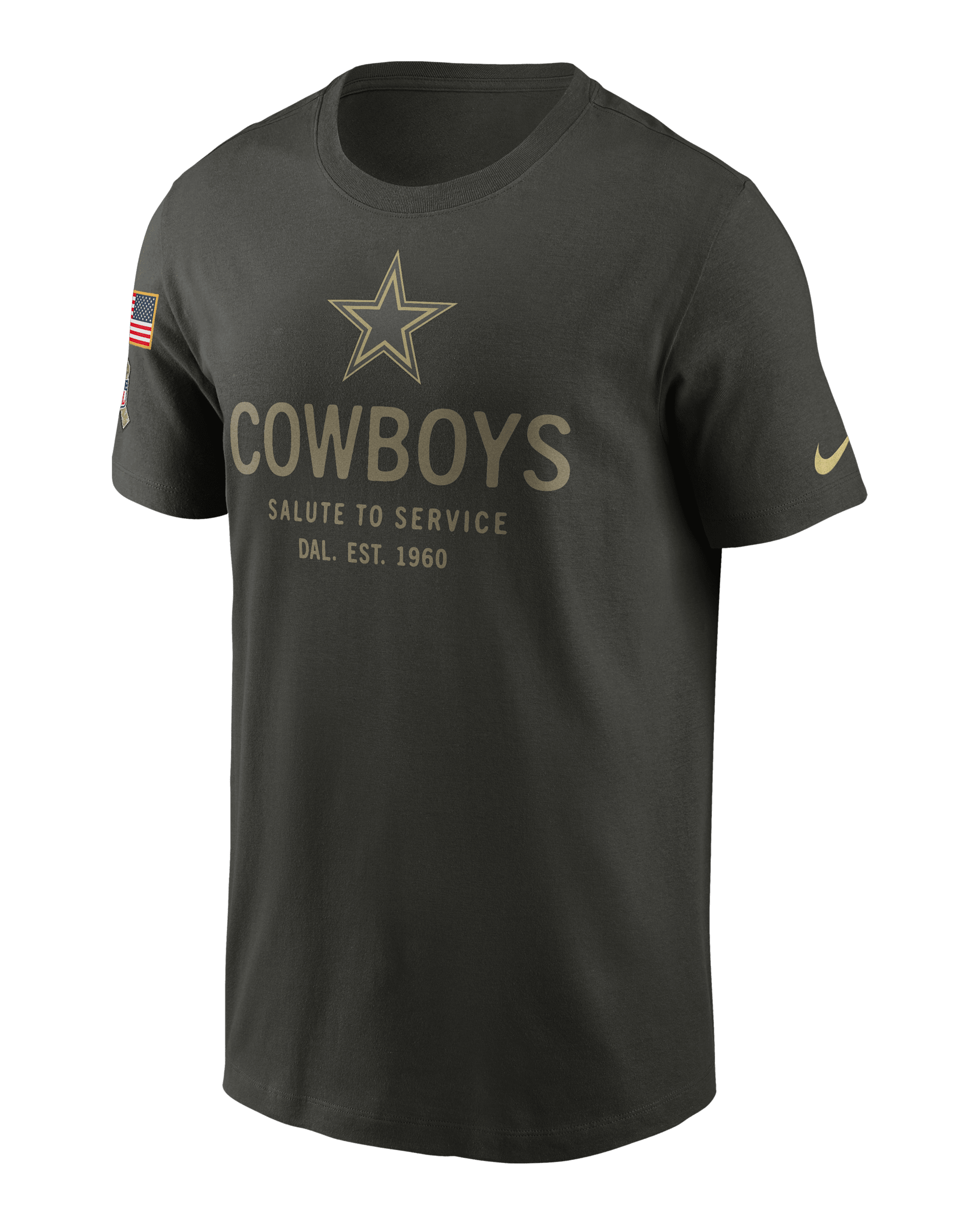 Dallas Cowboys Salute to Service Sideline Primary Edge Men's Nike Dri-FIT NFL T-Shirt - Forest Green
