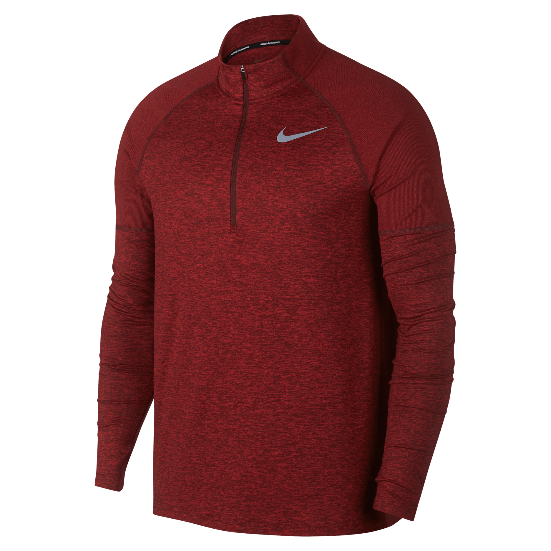 Nike Men's 1/2-Zip Running Top - Night Maroon/Gym Red