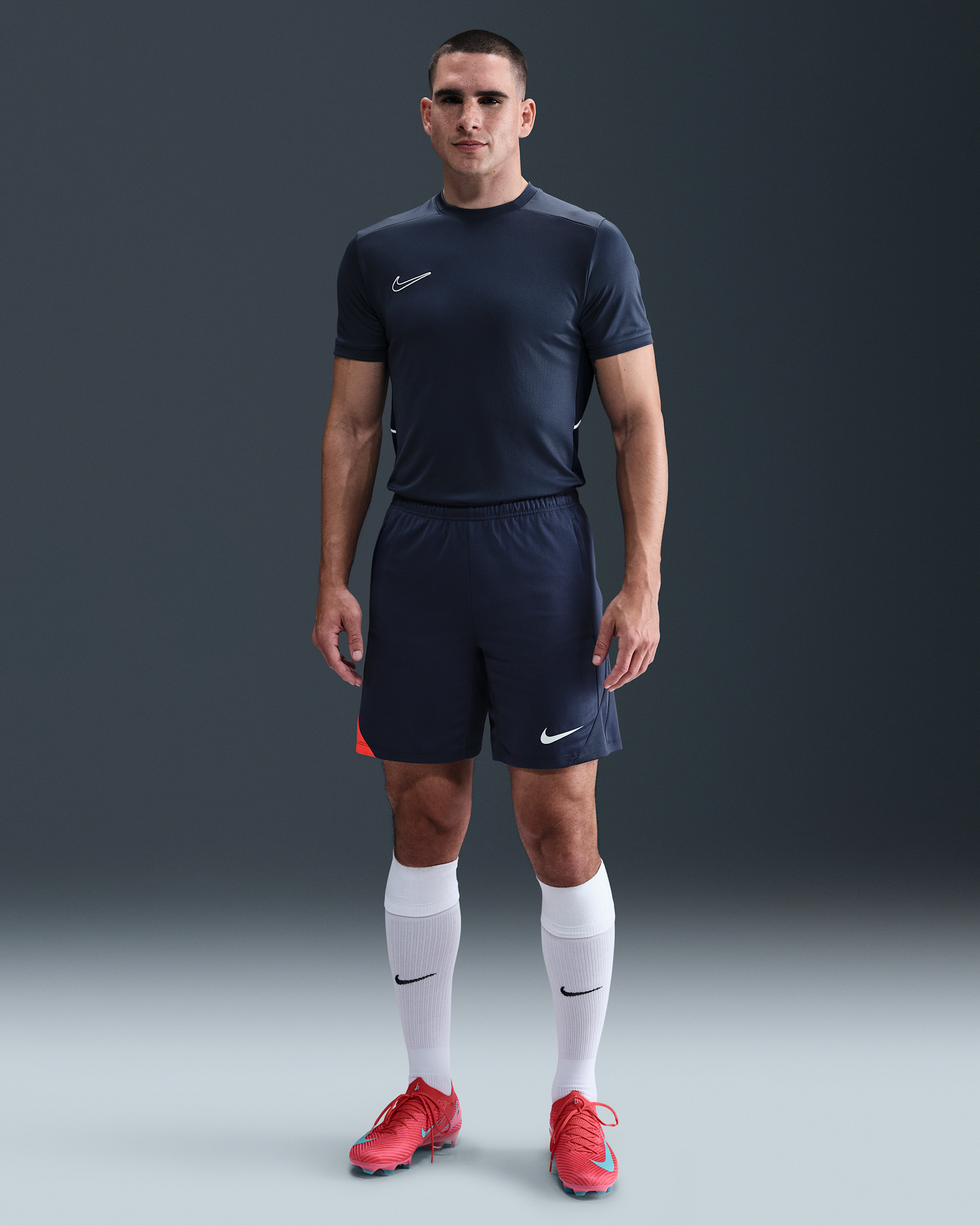 Nike Strike Dri-FIT voetbalshorts voor heren - Thunder Blue/Thunder Blue/Bright Crimson/Wit