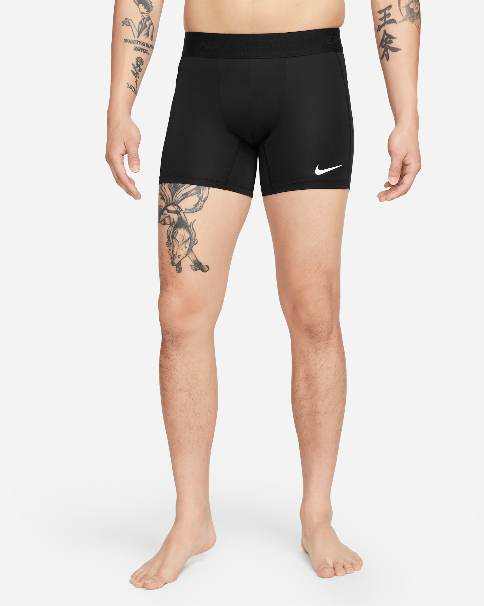 Nike Pro 男款 Dri-FIT 帶襯短褲 - 黑色/白色