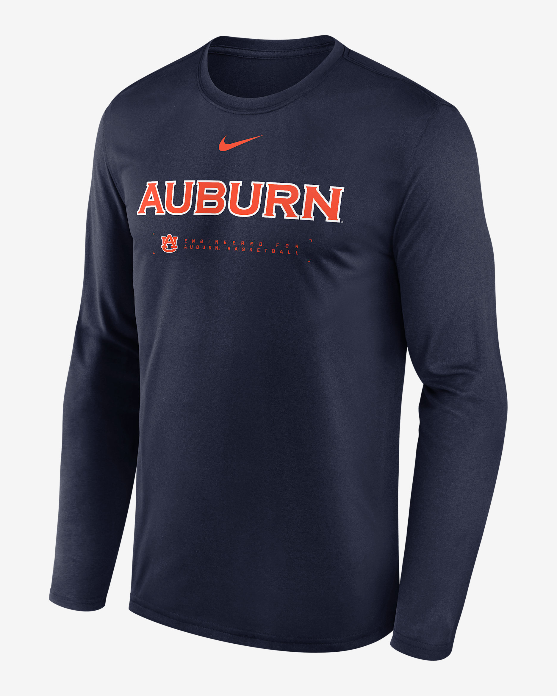 Auburn Courtside Basketball Shootaround Legend Men's Nike Dri-FIT College Long-Sleeve T-Shirt - Navy