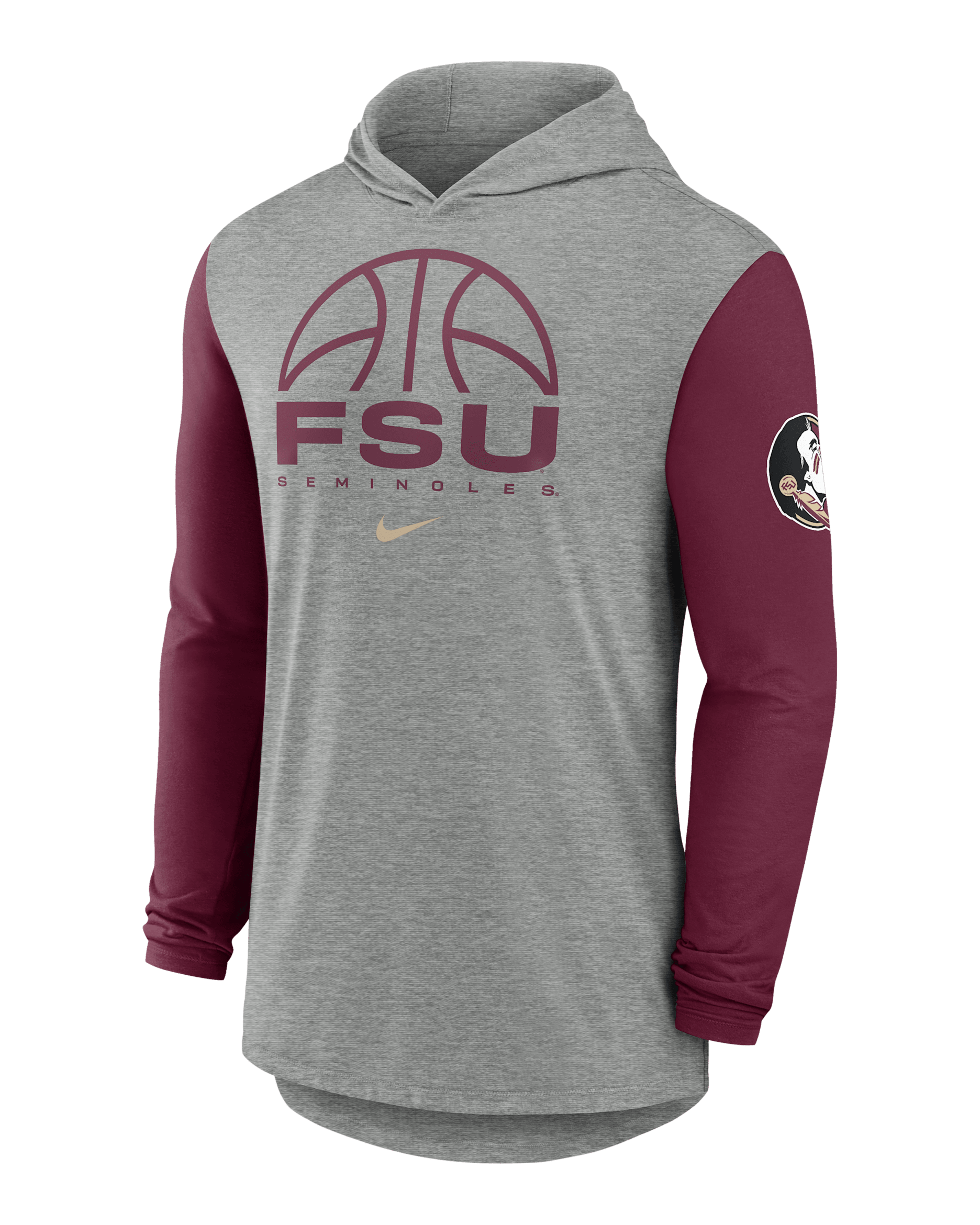 Florida State Basketball Men's Nike Dri-FIT College Long-Sleeve Hooded T-Shirt - Grey