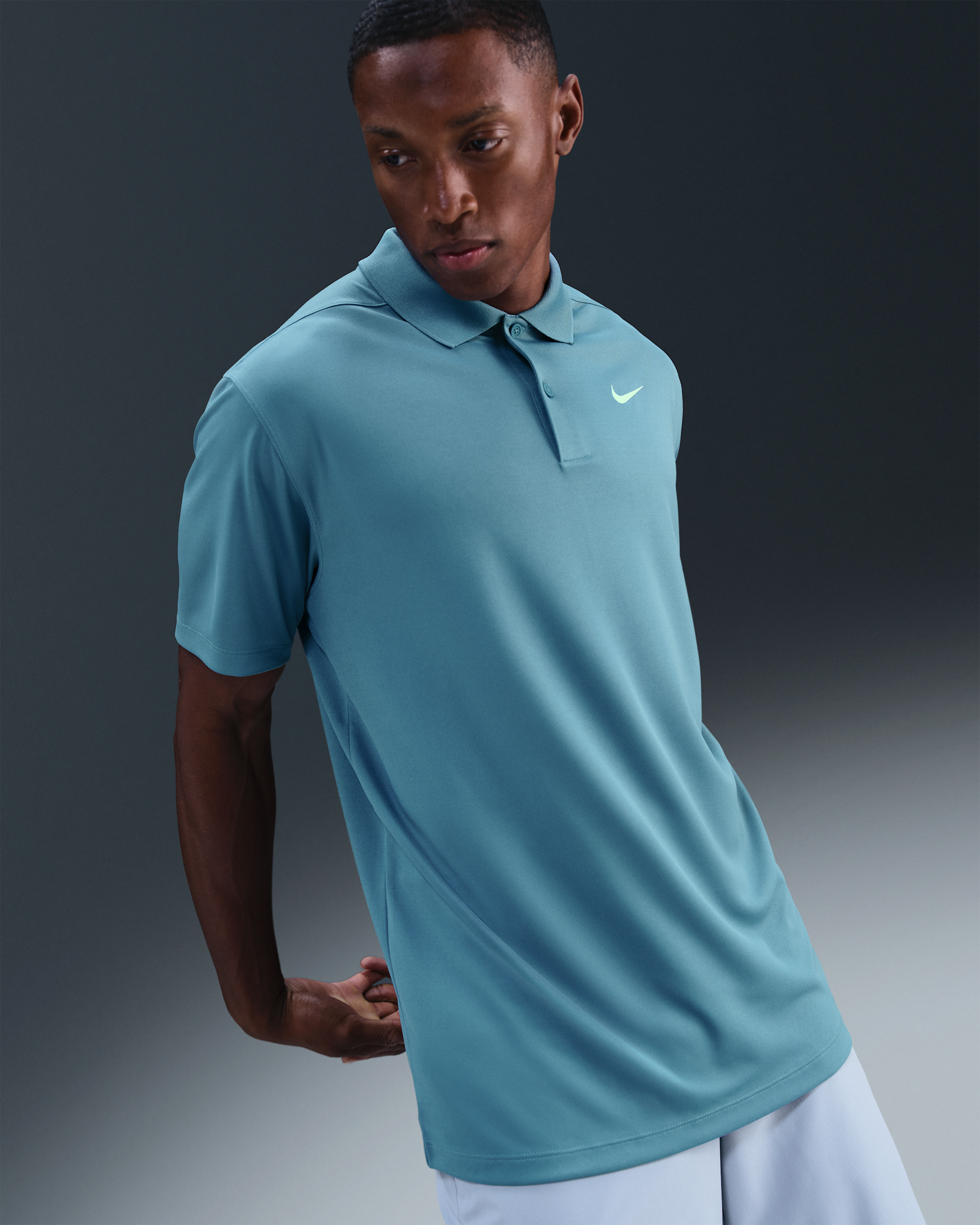 Nike Dri-FIT Victory Men's Golf Polo - Smoky Blue/Mint Foam