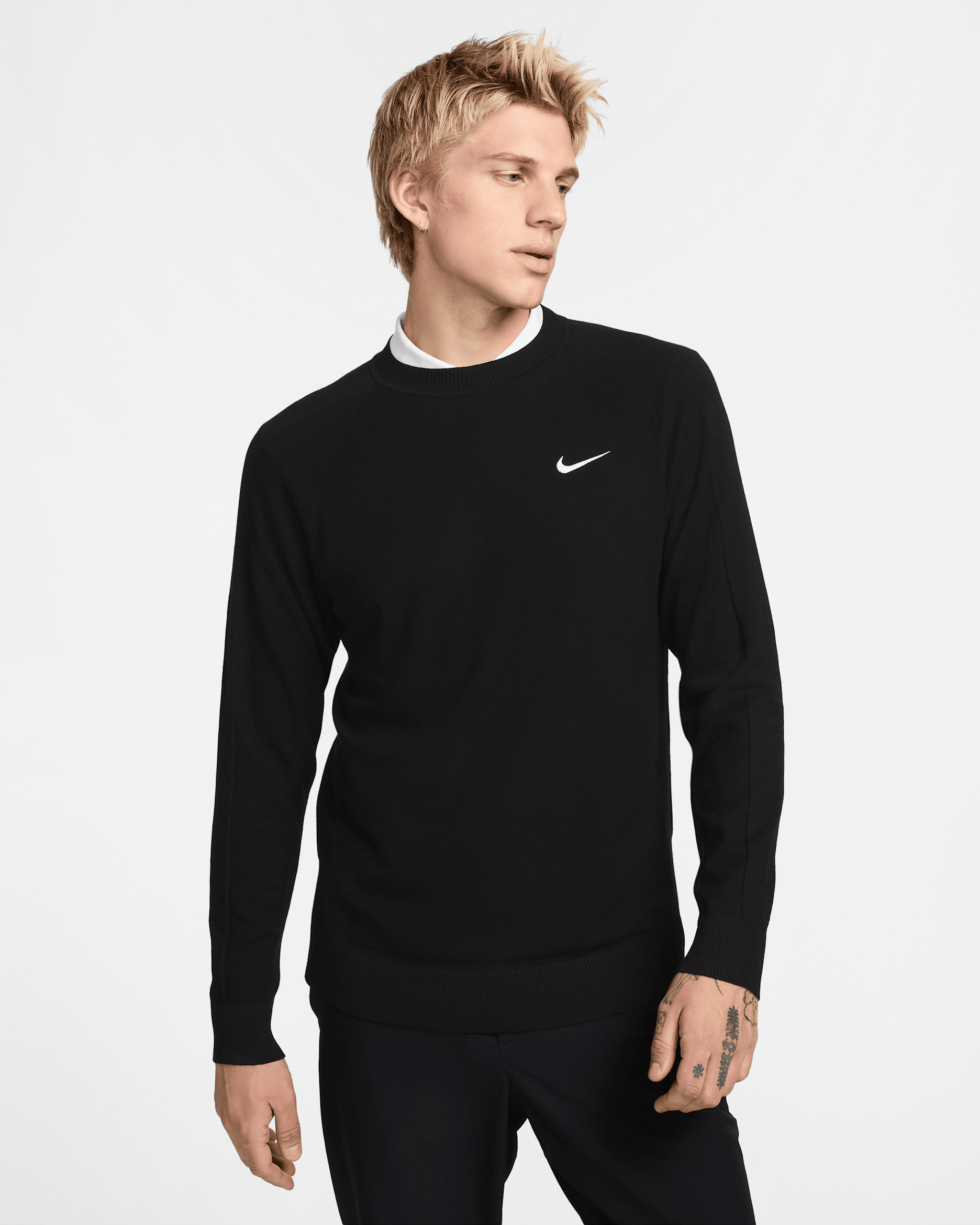 Suéter de golf para hombre Nike Tour - Negro/Blanco