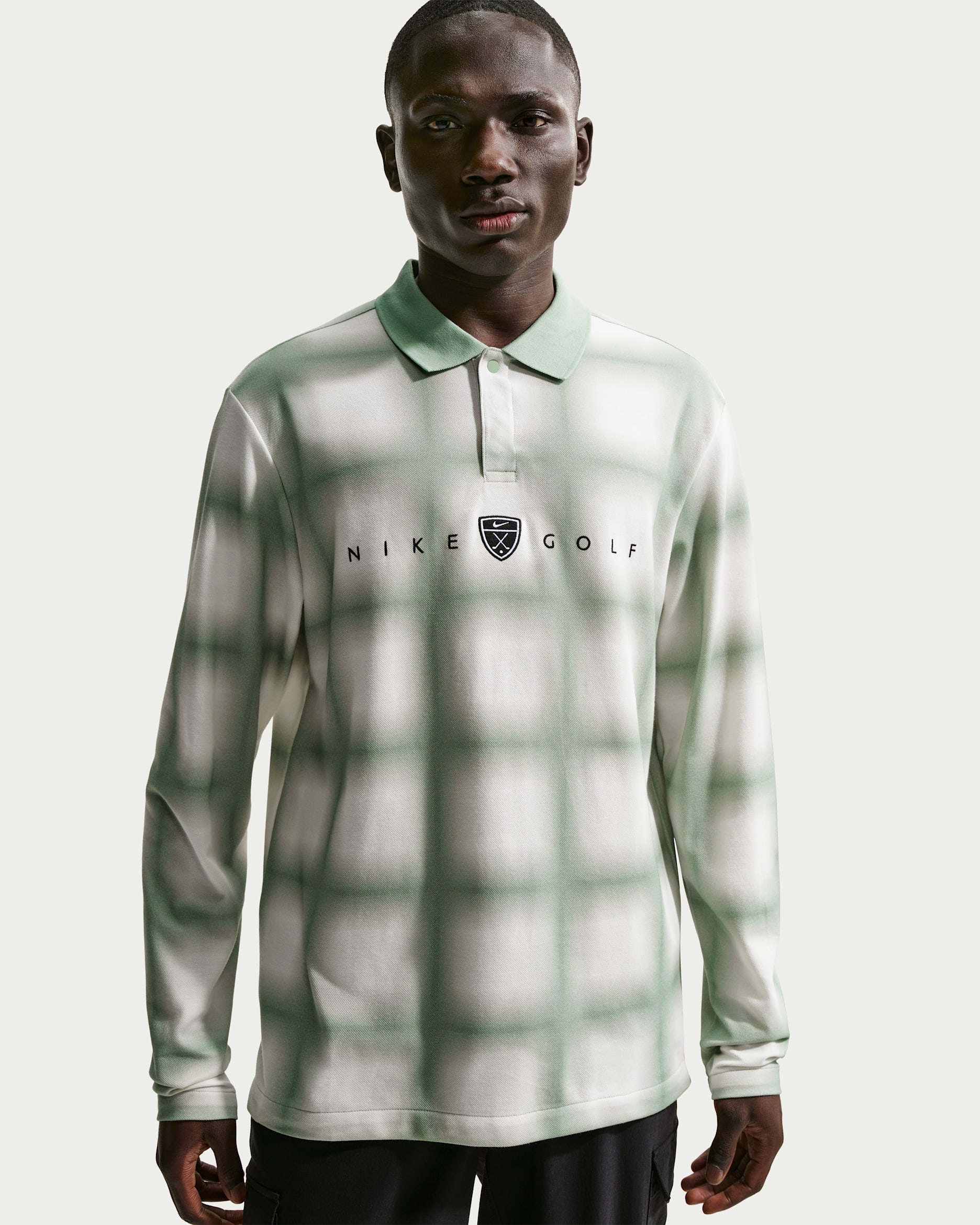 Nike Fairway Fresh Men's Dri-FIT Long-Sleeve Loose-Fit Golf Polo - Steam/Steam