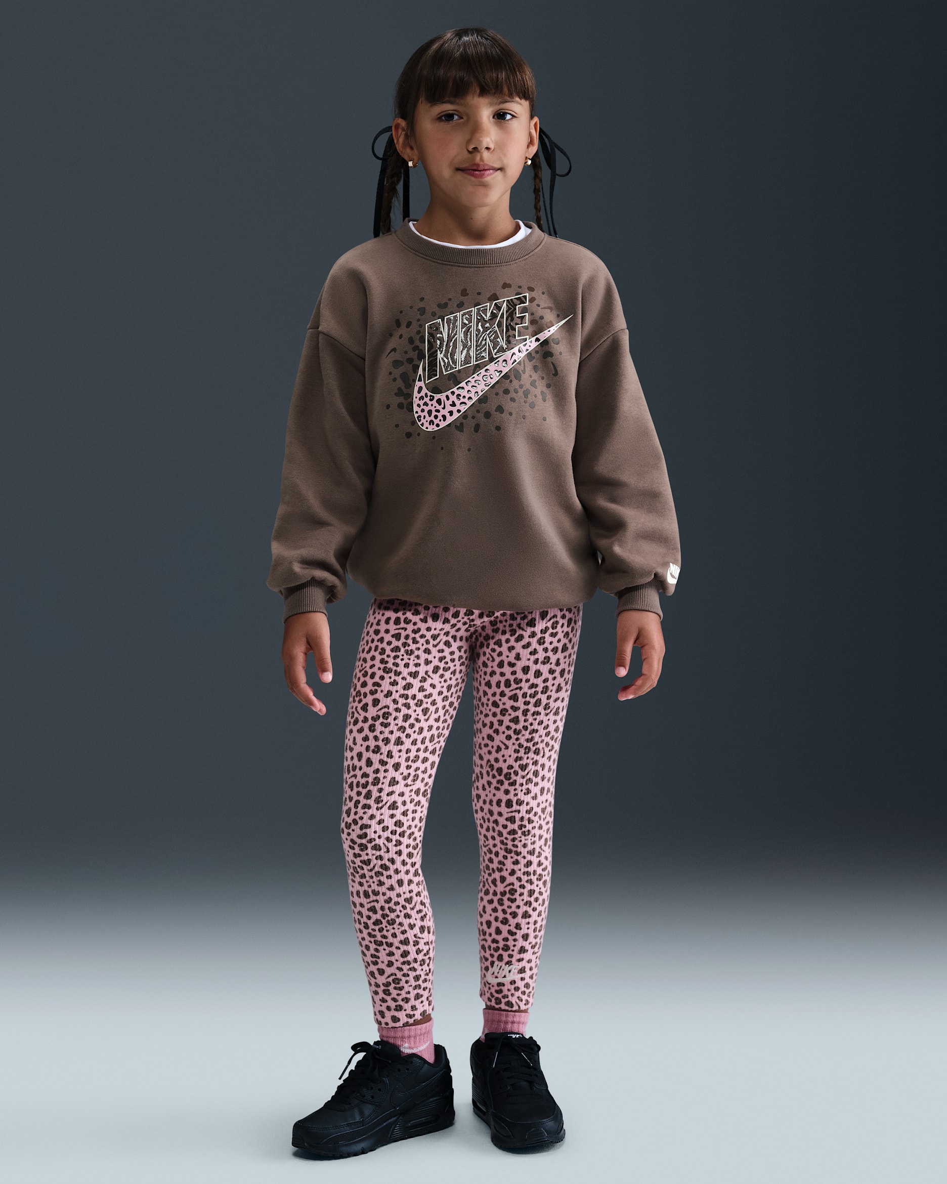 Nike Wild Warmth Little Kids' Crew Top and Leggings Set - Medium Soft Pink