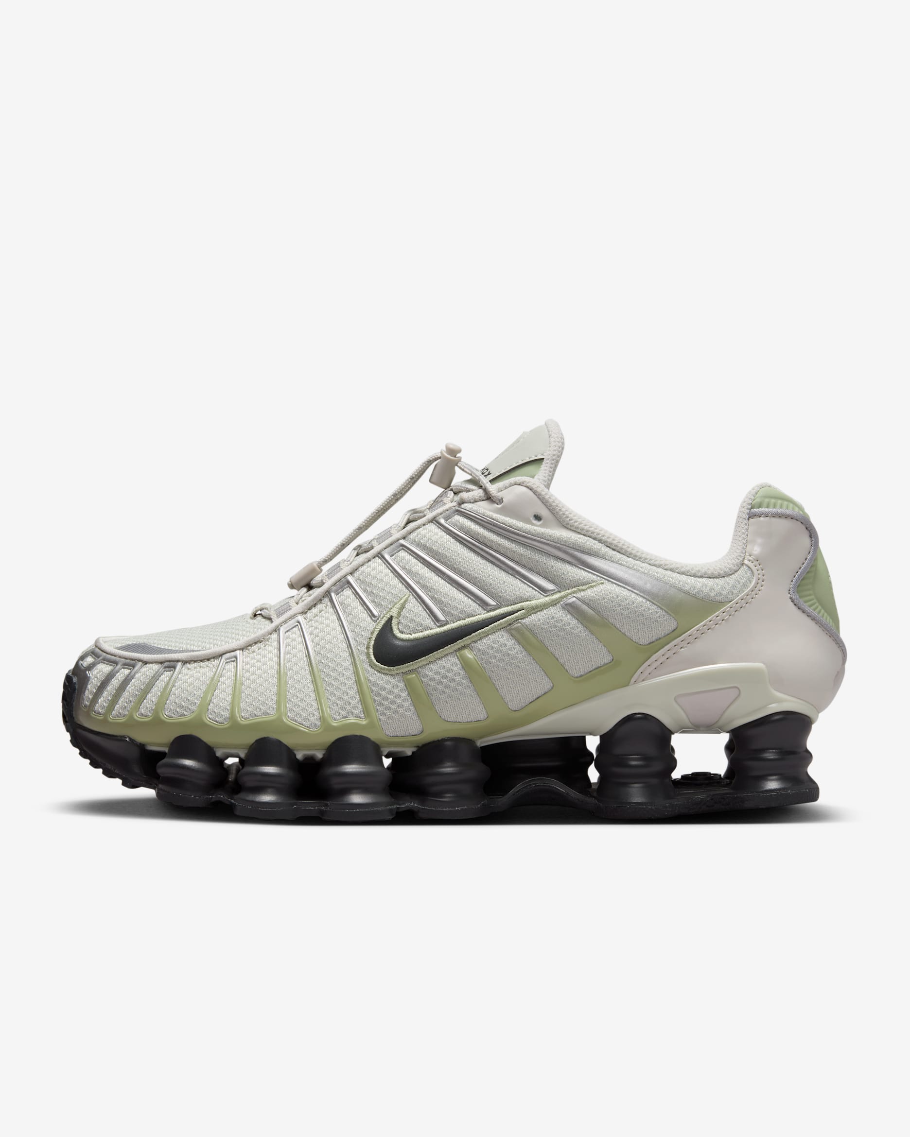 Sko Nike Shox TL för kvinnor - Light Bone/Olive Aura/Metallic Silver/Off Noir