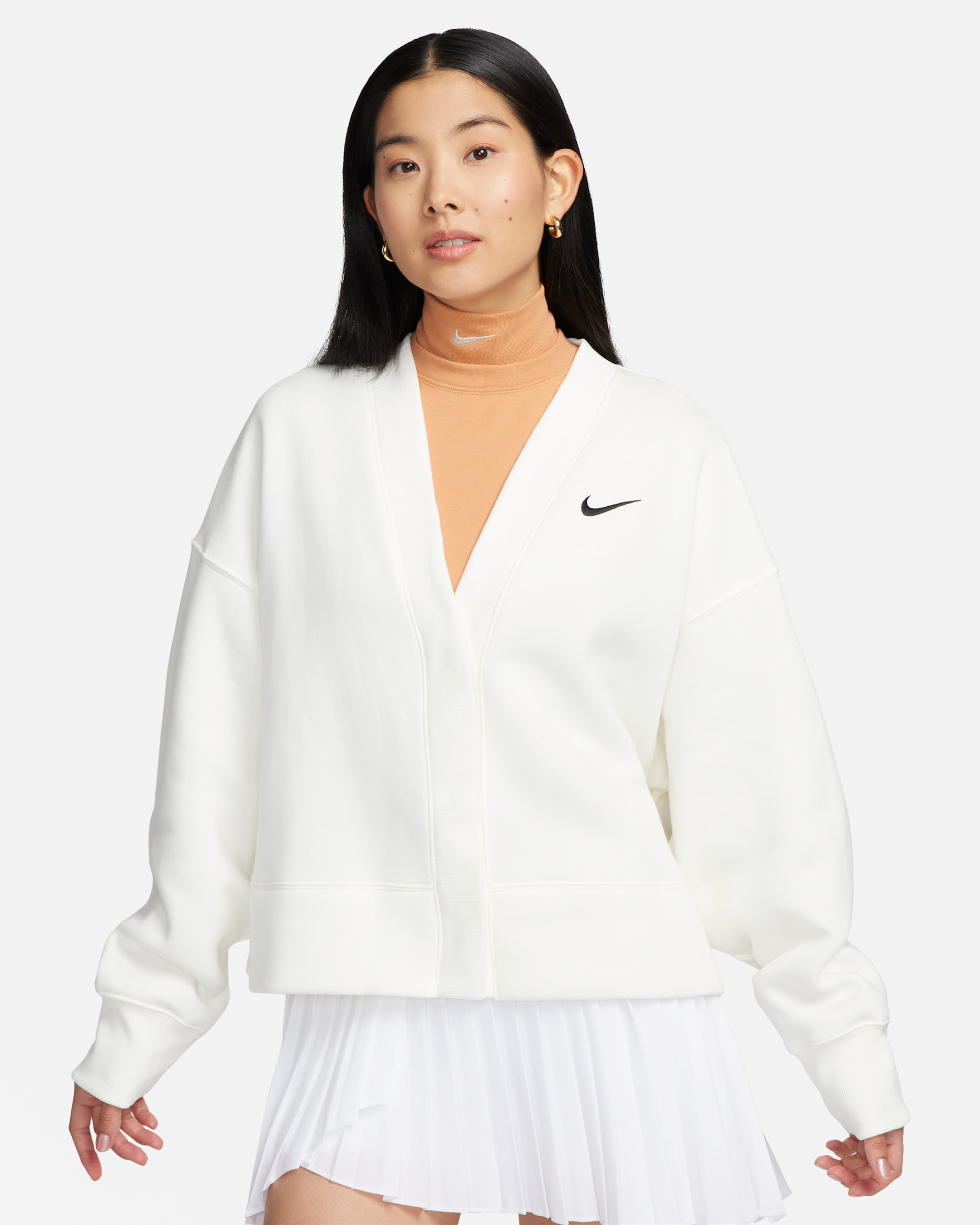 Nike Sportswear Phoenix Fleece Women's Over-Oversized Cardigan - Sail/Black