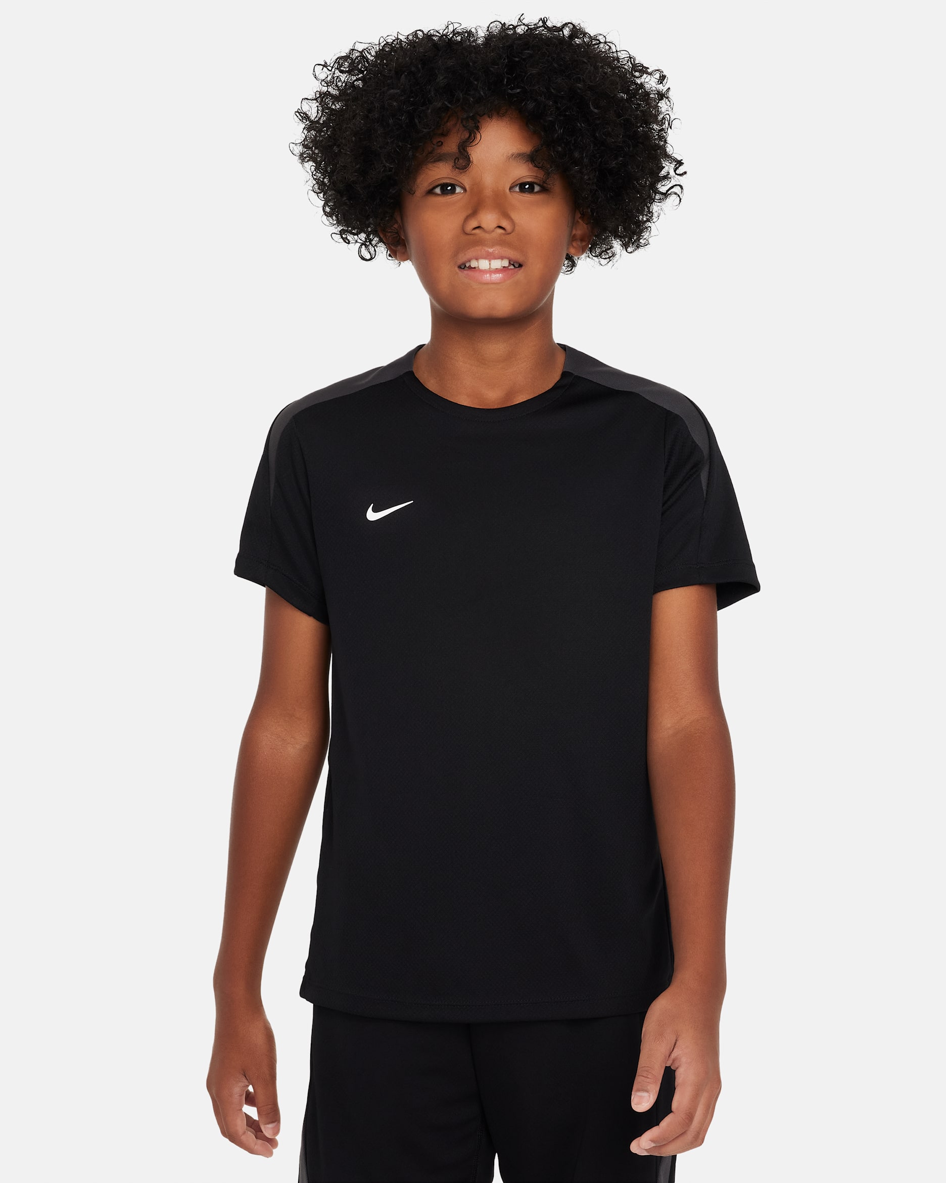 Nike Dri-FIT Strike voetbaltop met korte mouwen voor kids - Zwart/Zwart/Anthracite/Wit