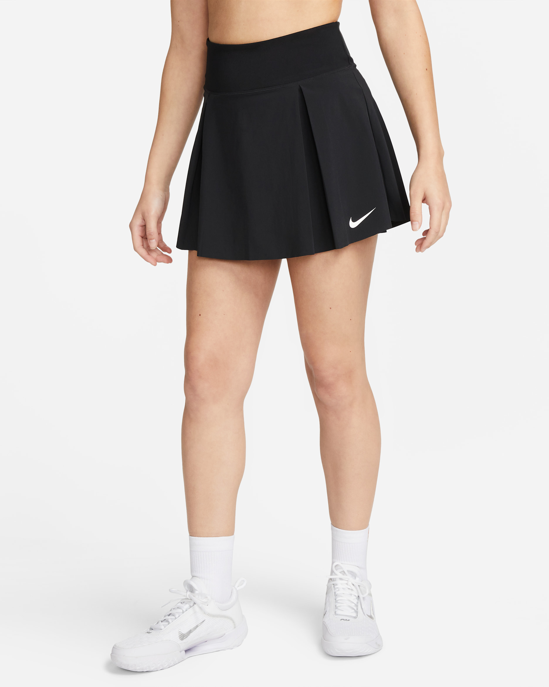 Falda de tenis corta para mujer Nike Dri-FIT Advantage - Negro/Blanco