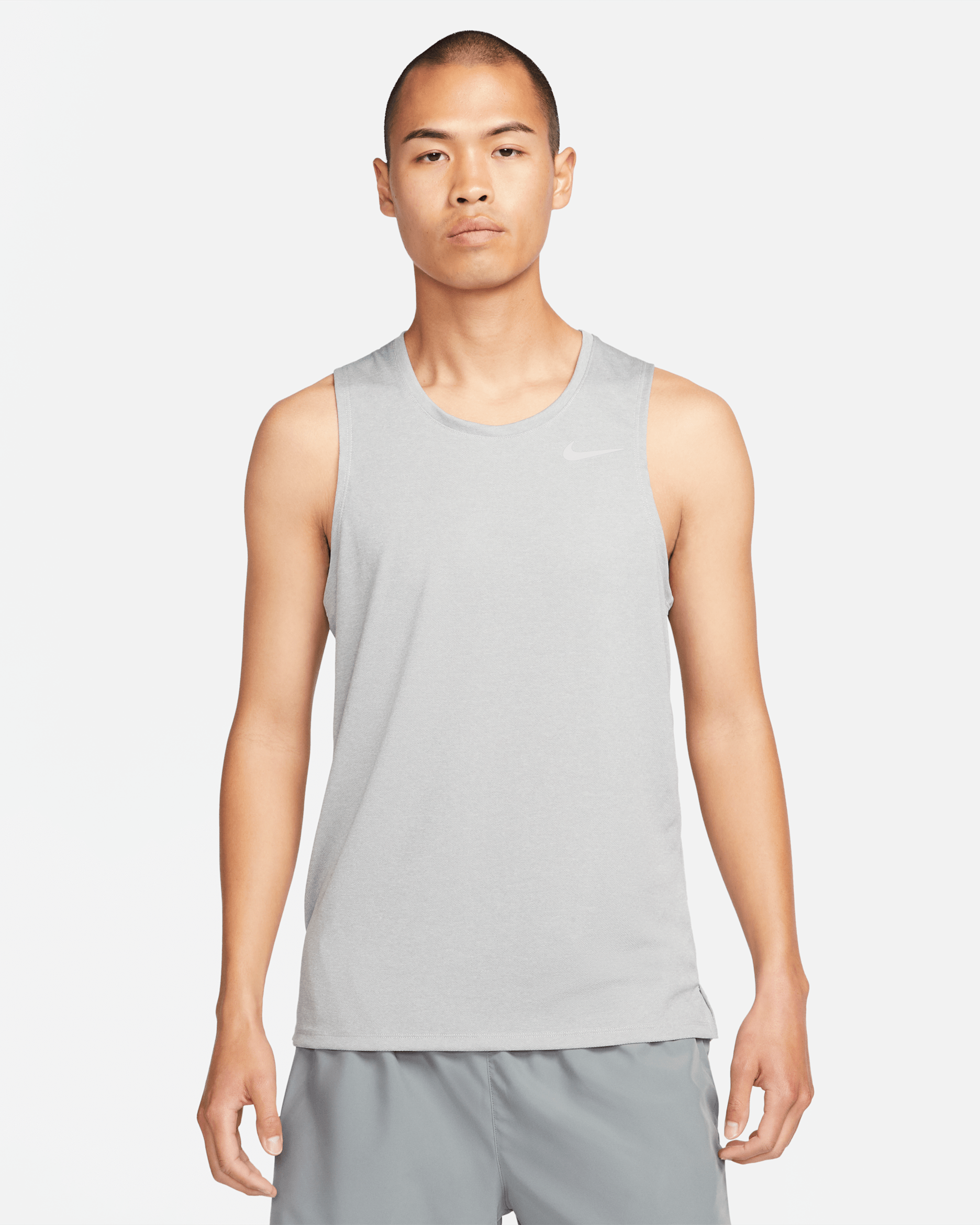 Nike Dri-FIT Miler Men's Running Tank - Particle Grey/Grey Fog/Heather