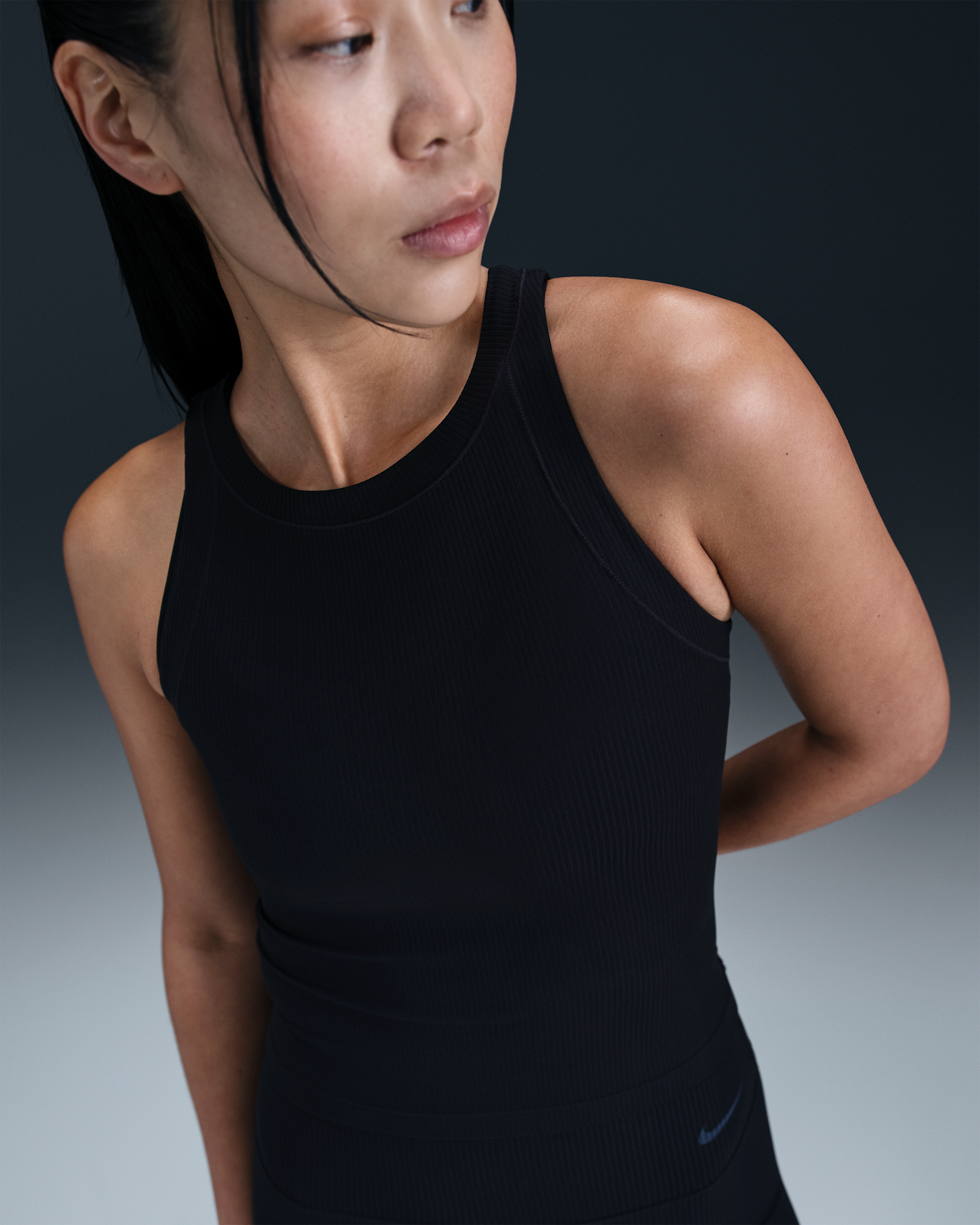 Camiseta de tirantes Dri-FIT para mujer Nike Zenvy Rib - Negro