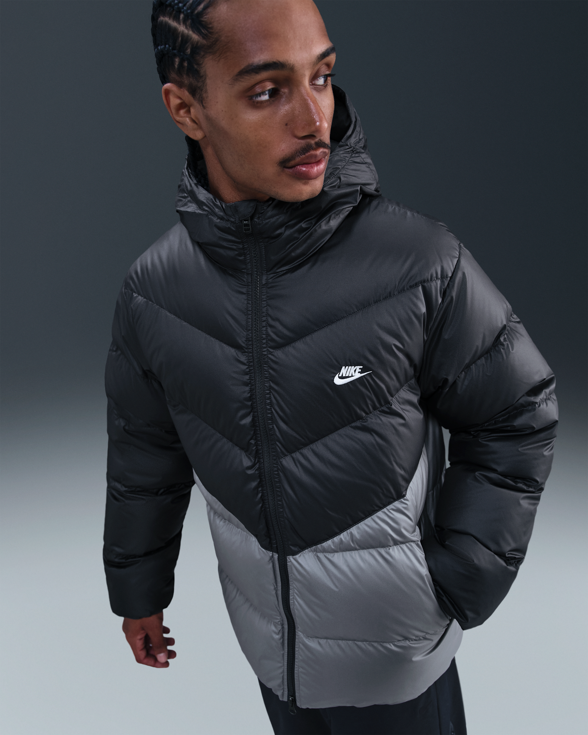 Nike Windrunner Men's Down Jacket - Anthracite/Cool Grey/White