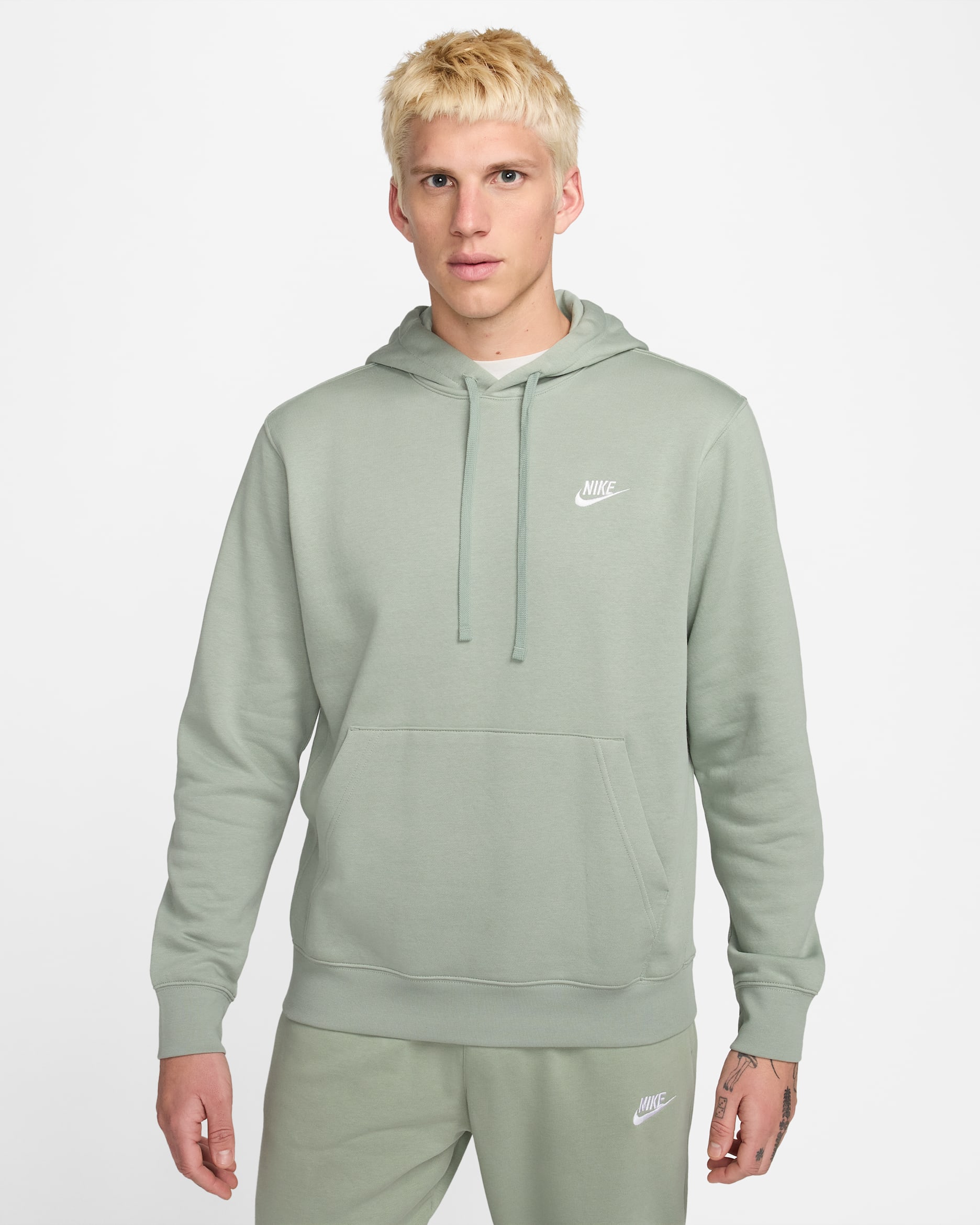 Sudadera con gorro sin cierre Nike Sportswear Club Fleece - Horizonte jade/Horizonte jade/Blanco