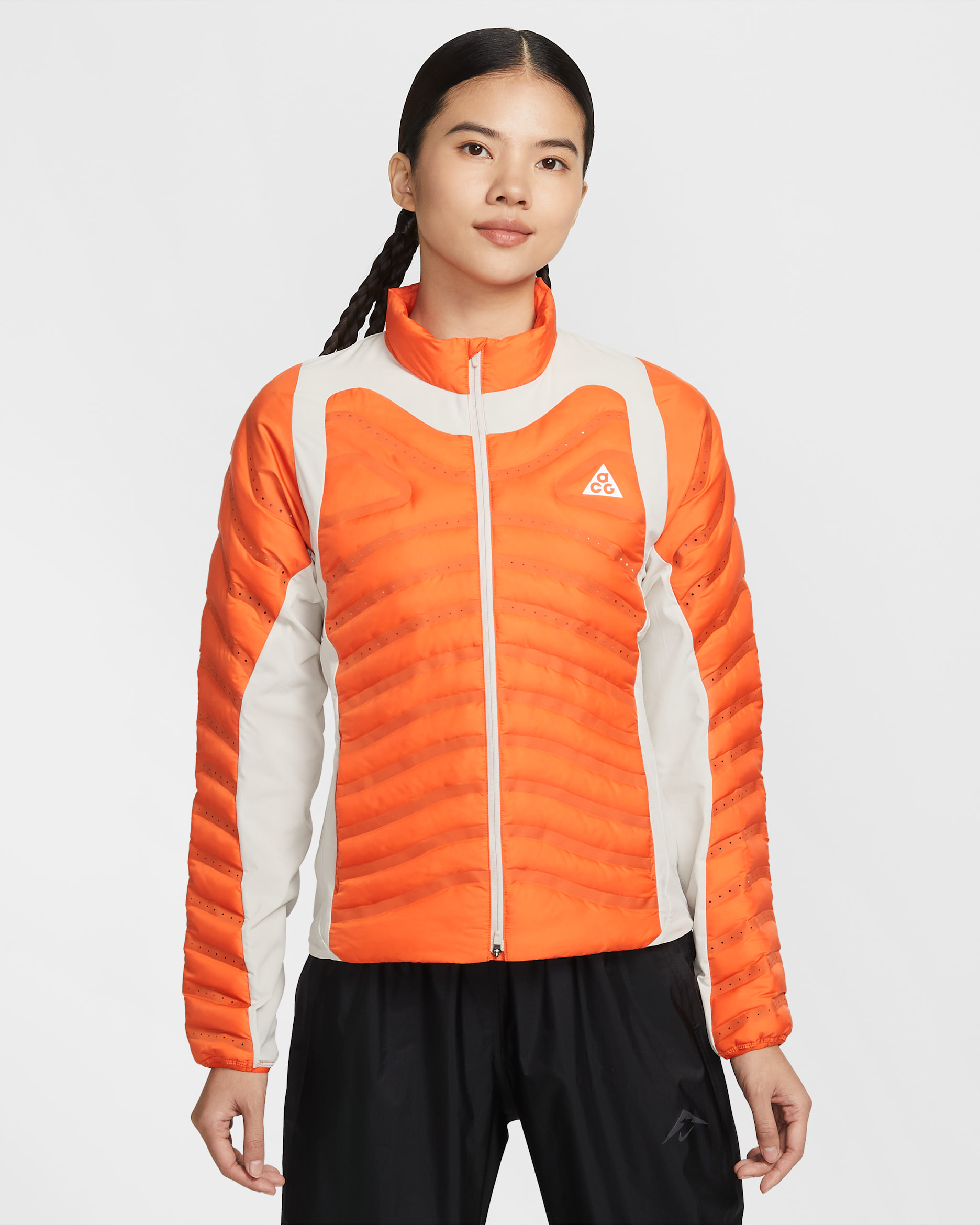 Nike ACG 'Lava Loft' Women's Therma-FIT Trail Running Jacket - Safety Orange/Light Orewood Brown/Cream II/Summit White