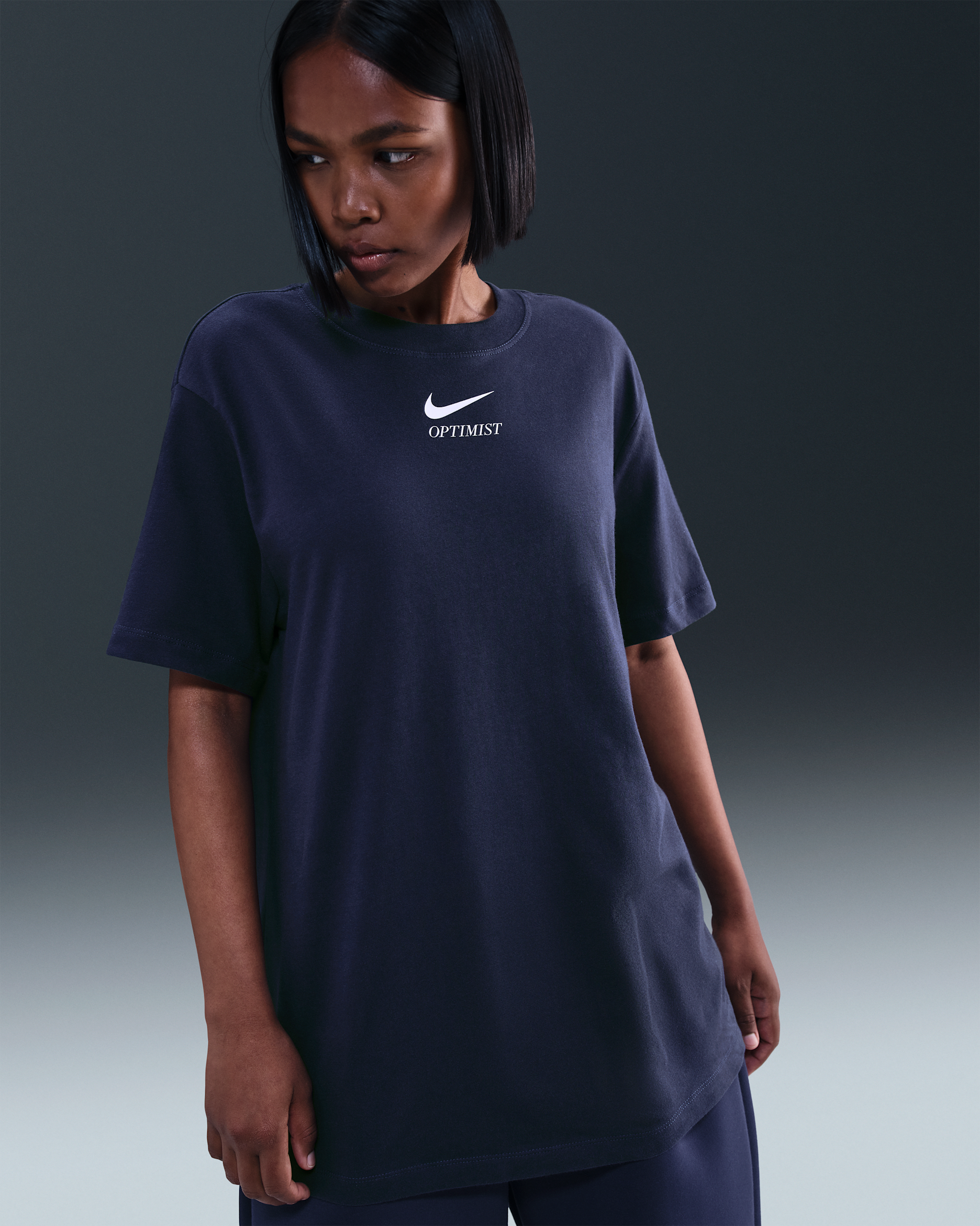 Nike Sportswear Women's T-Shirt - Midnight Navy/Light Orewood Brown