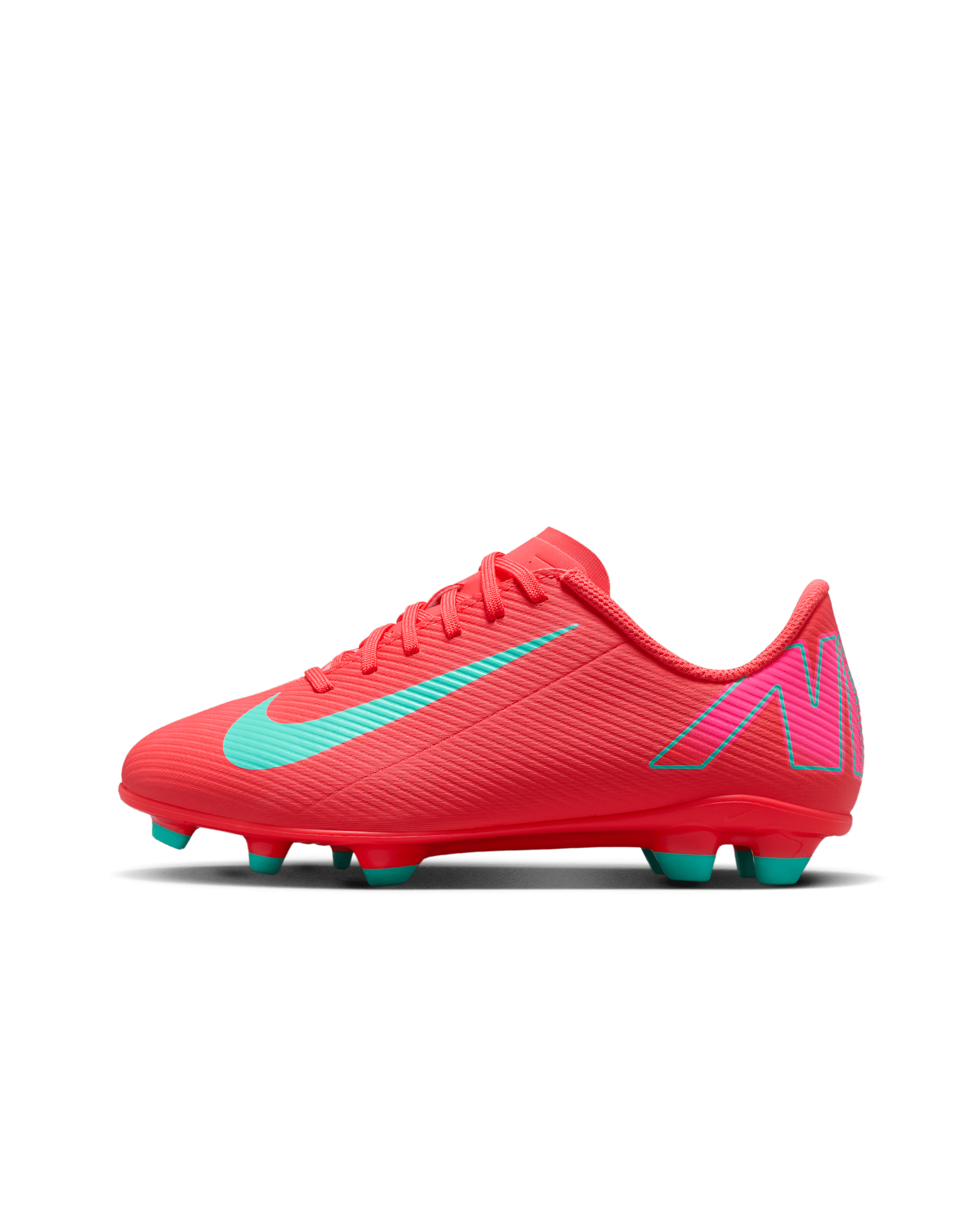 Nike Jr. Mercurial Vapor 16 Club Older/Younger Kids' Multi-Ground Low-Top Football Boot - Ember Glow/Aurora Green
