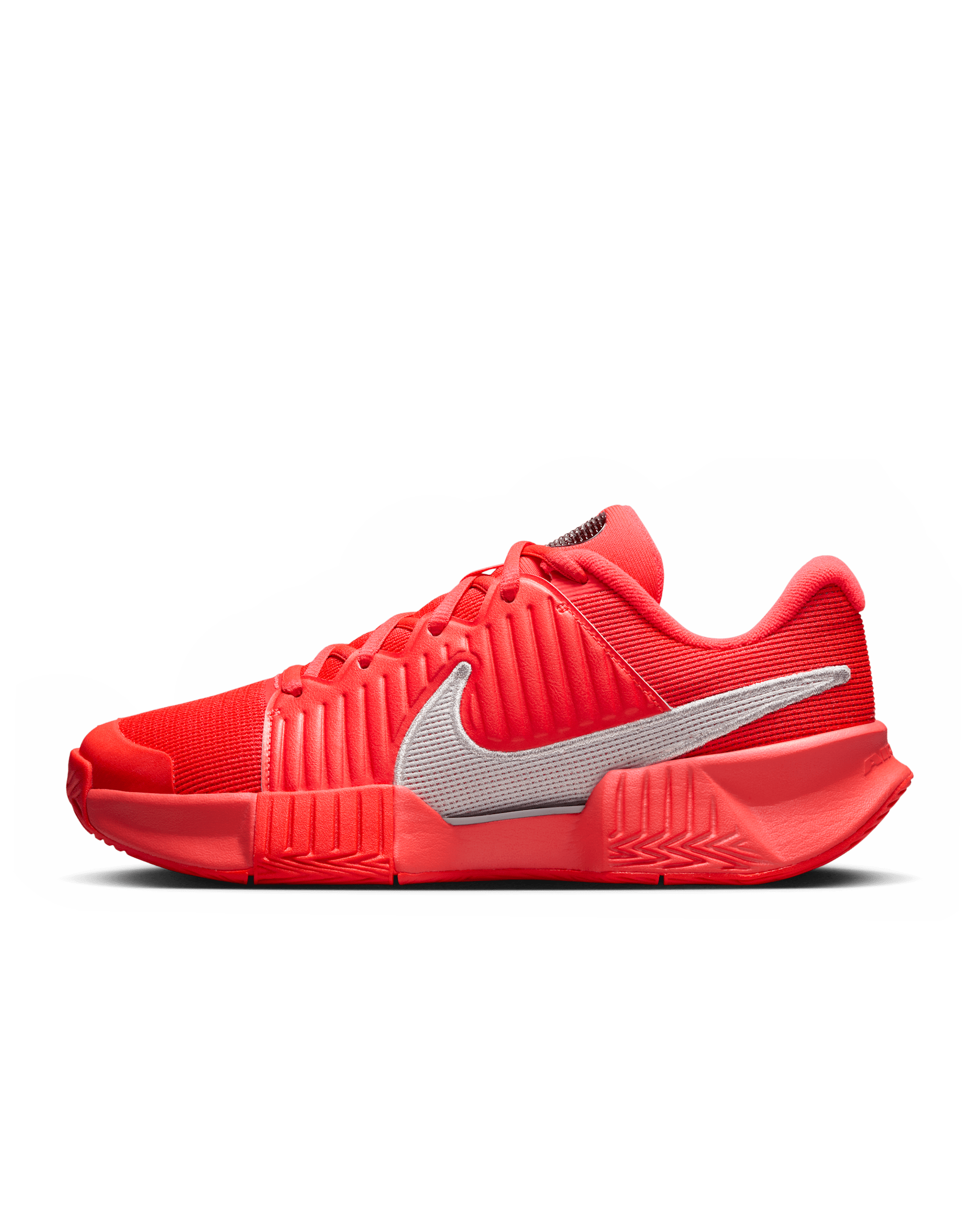 Nike GP Challenge Pro Premium Women's Hard Court Tennis Shoes - Bright Crimson/Metallic Silver