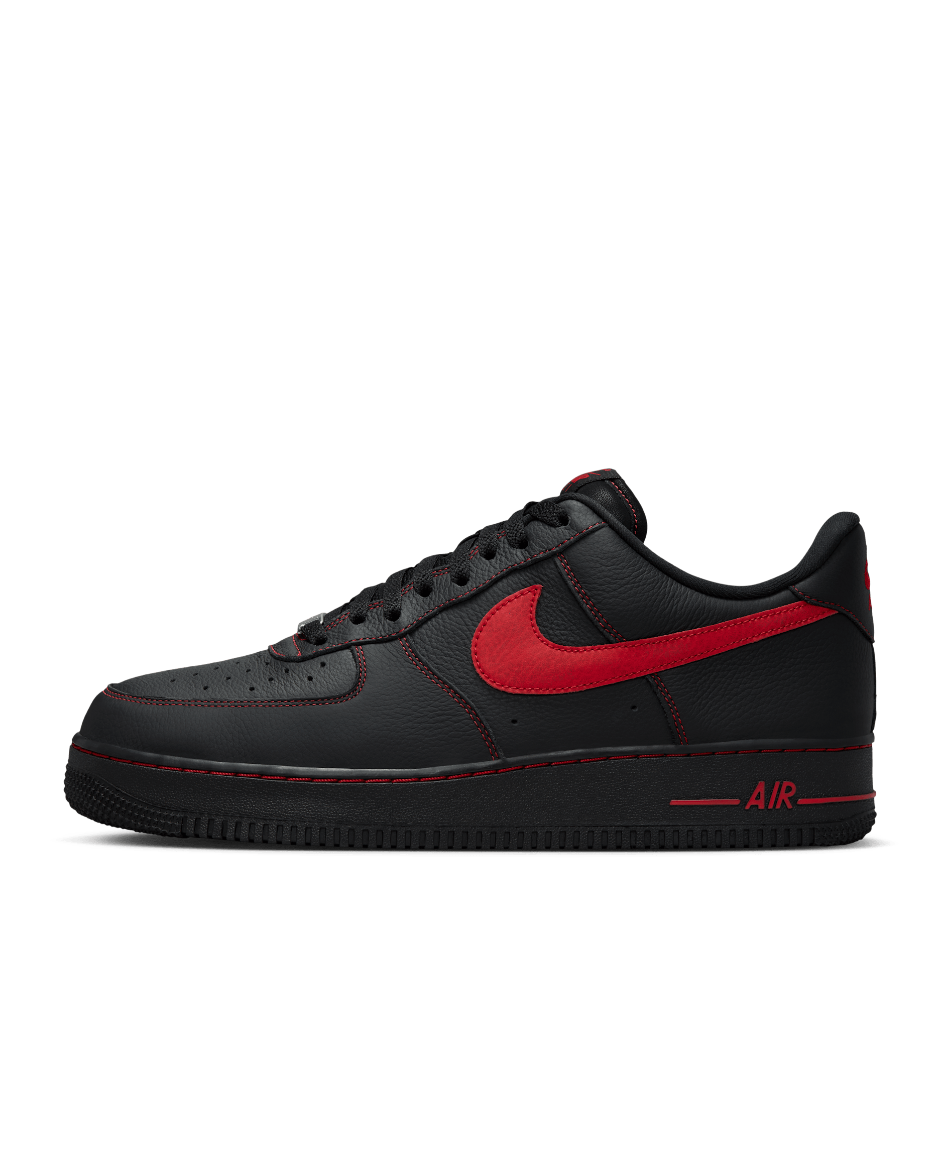 Nike Air Force 1 '07 LV8 Men's Shoes - Black/Black/Black/University Red