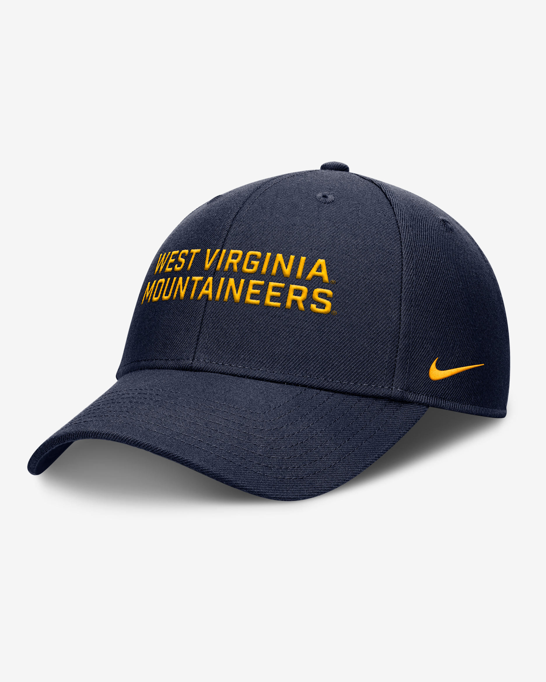 West Virginia Sideline Rise Practice Men's Nike College Adjustable Hat - Navy