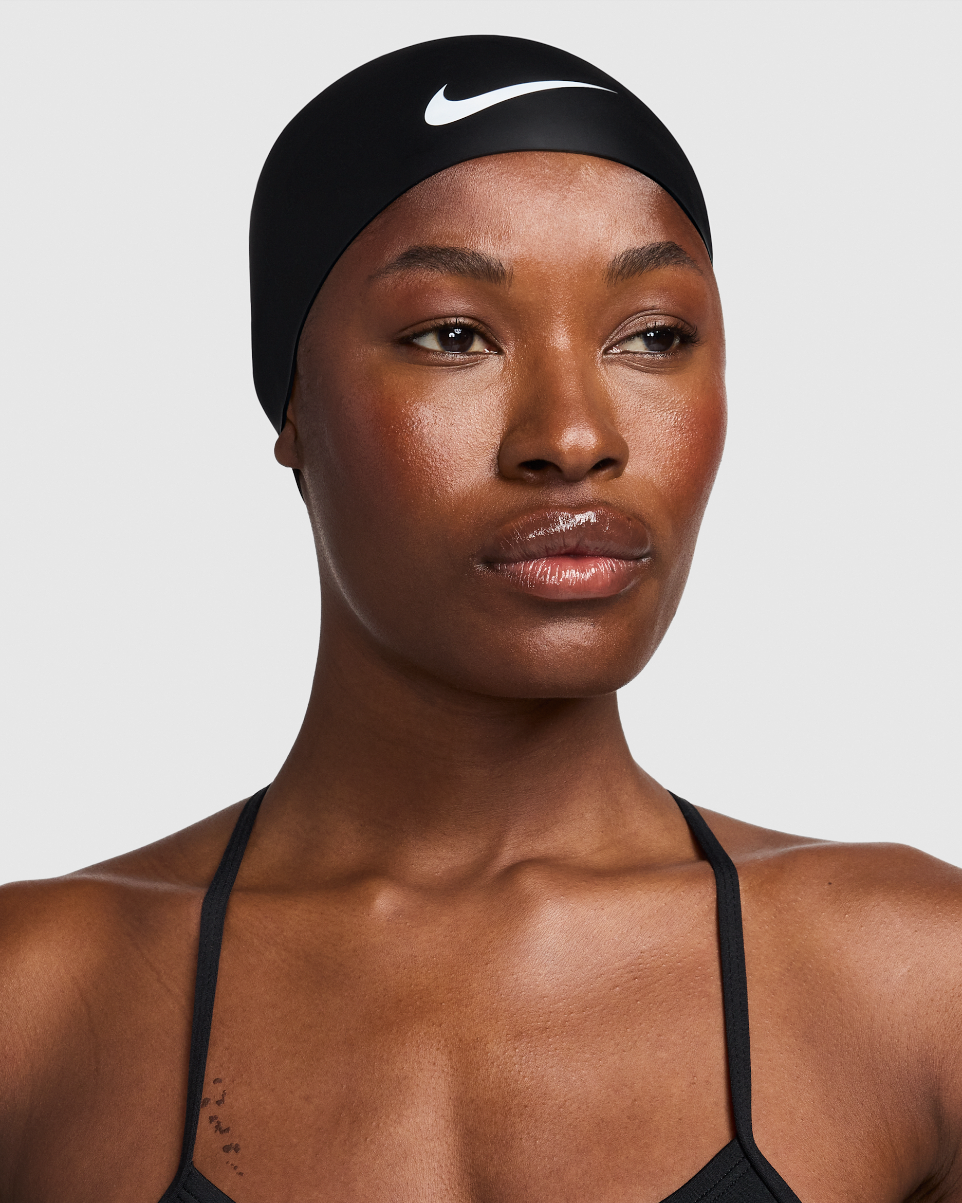 Gorro de cúpula de silicona Nike Swim - Negro/Blanco