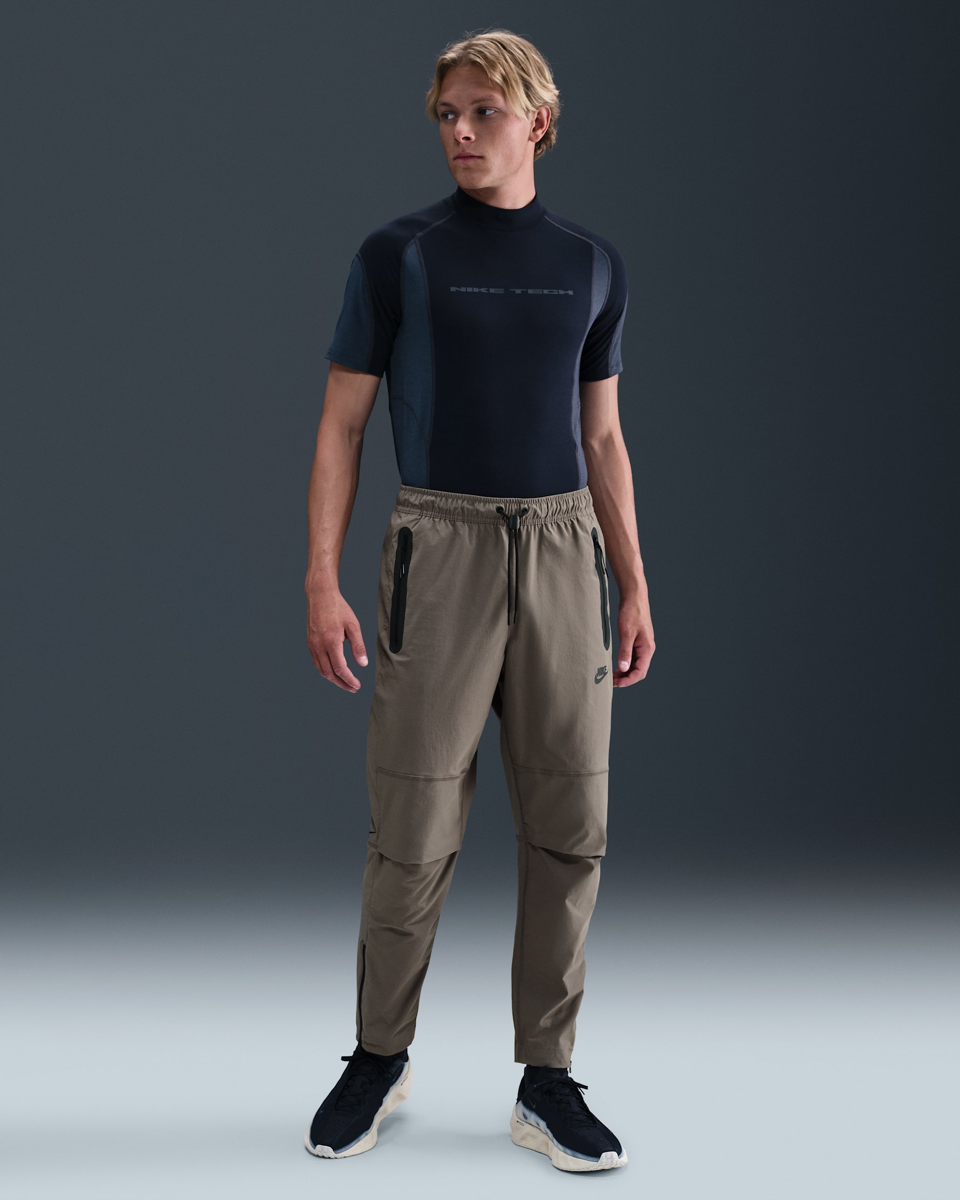 Nike Tech Men's Woven Trousers - Cave Stone/Black