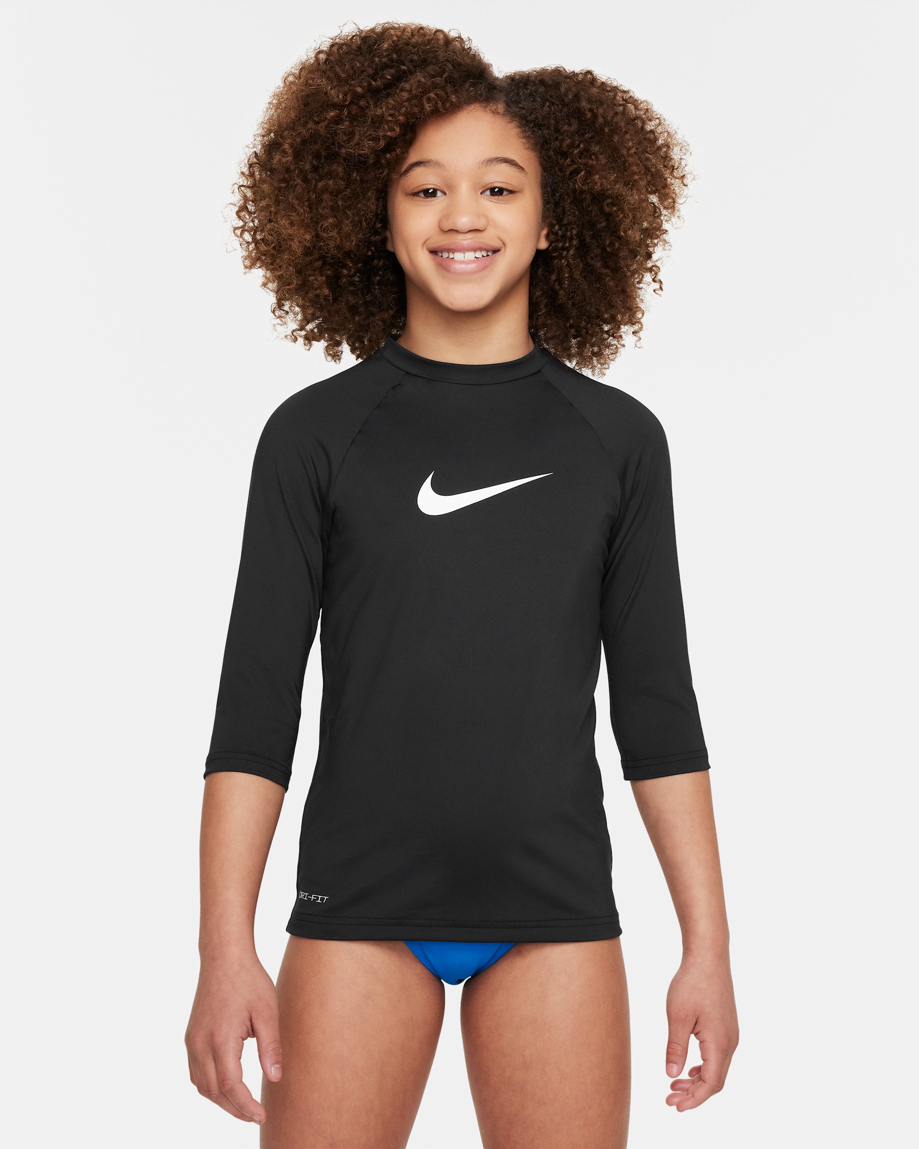Nike Swim Big Kids' (Girls') Short-Sleeve Hydroguard - Black