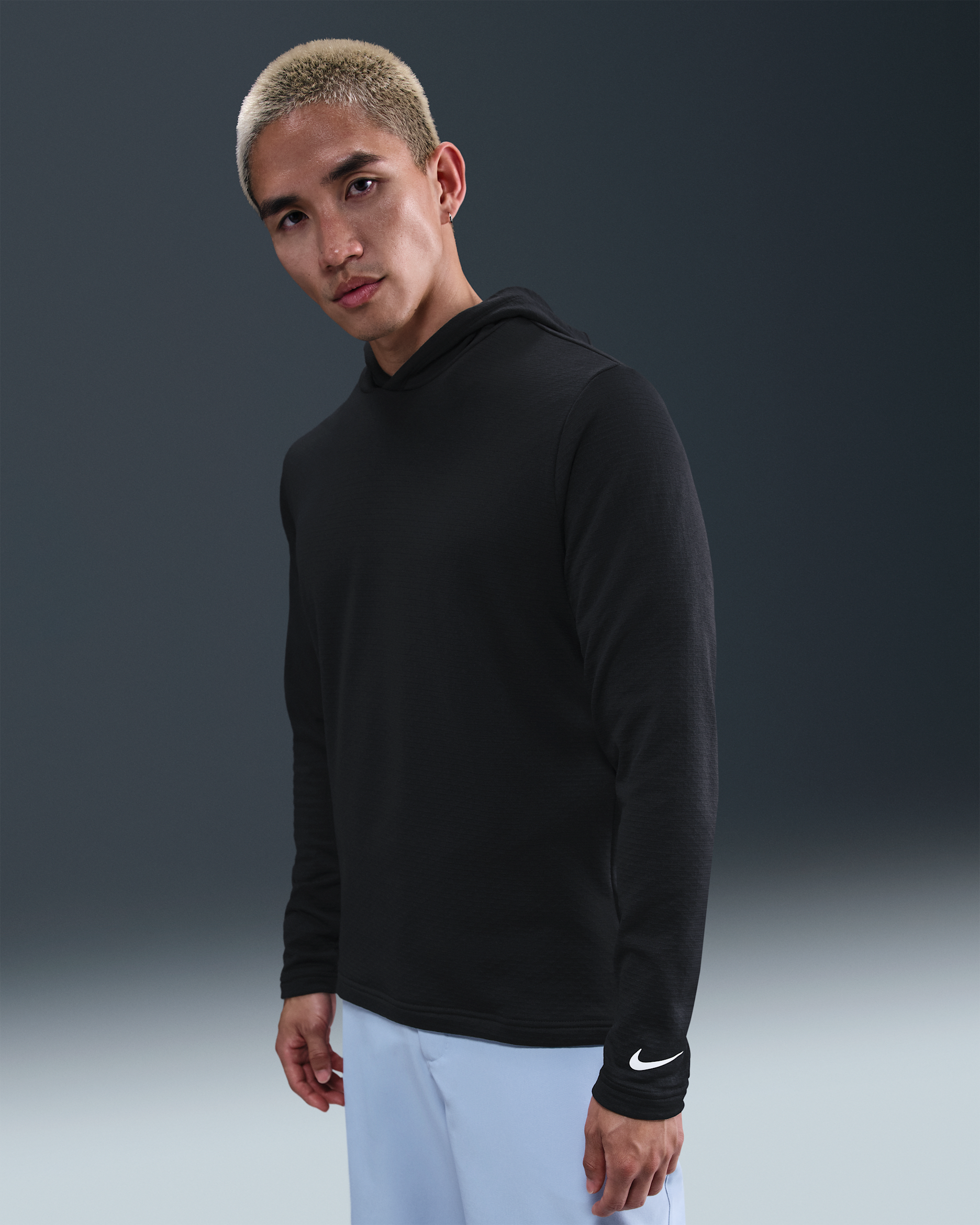 เสื้อมีฮู้ดกอล์ฟผู้ชาย Dri-FIT Nike Tour - ดำ/ขาว