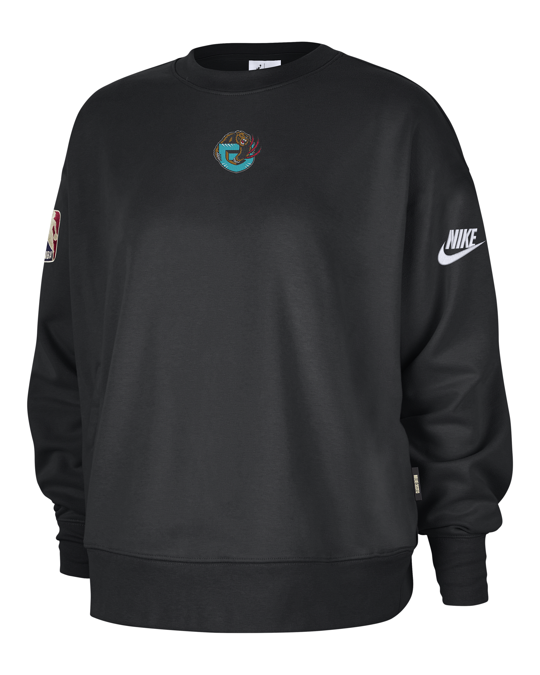 Memphis Grizzlies Hardwood Classics Women's Nike NBA Phoenix Fleece Premium Crewneck Sweatshirt - Black